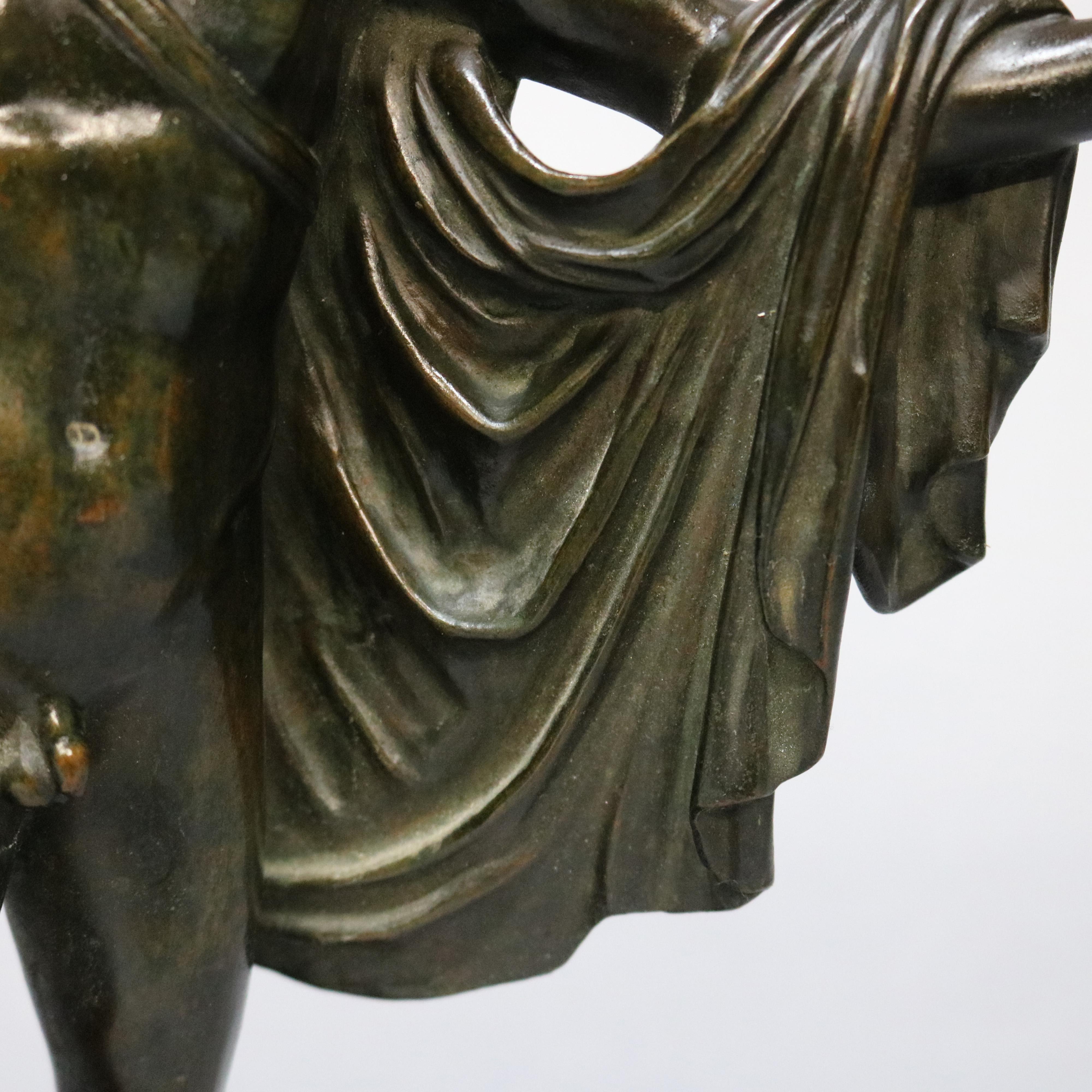 Antique Neoclassical Bronze Sculpture Apollo Belvedere Signed G. Zofoli 2