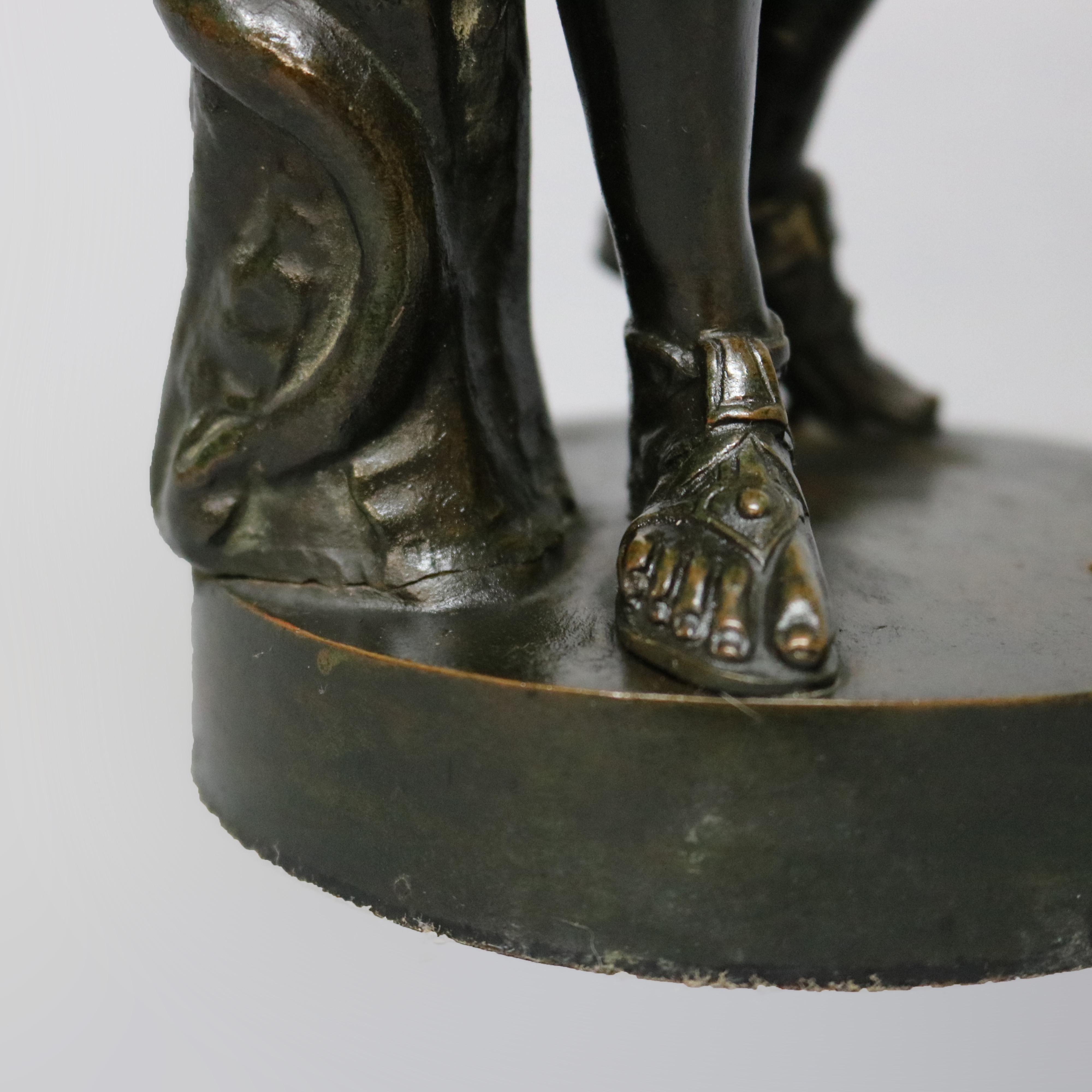 Antique Neoclassical Bronze Sculpture Apollo Belvedere Signed G. Zofoli 9