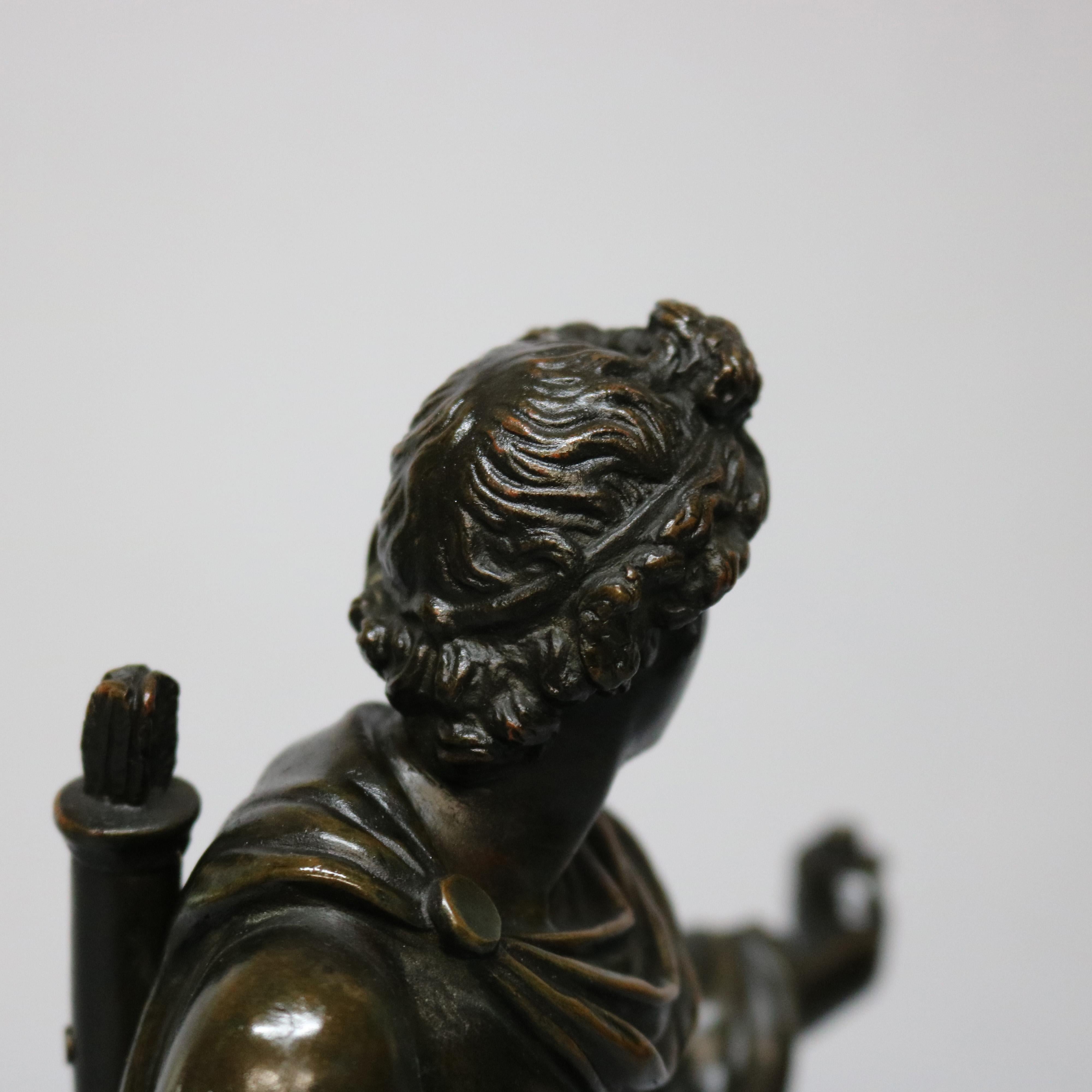 18th Century and Earlier Antique Neoclassical Bronze Sculpture Apollo Belvedere Signed G. Zofoli