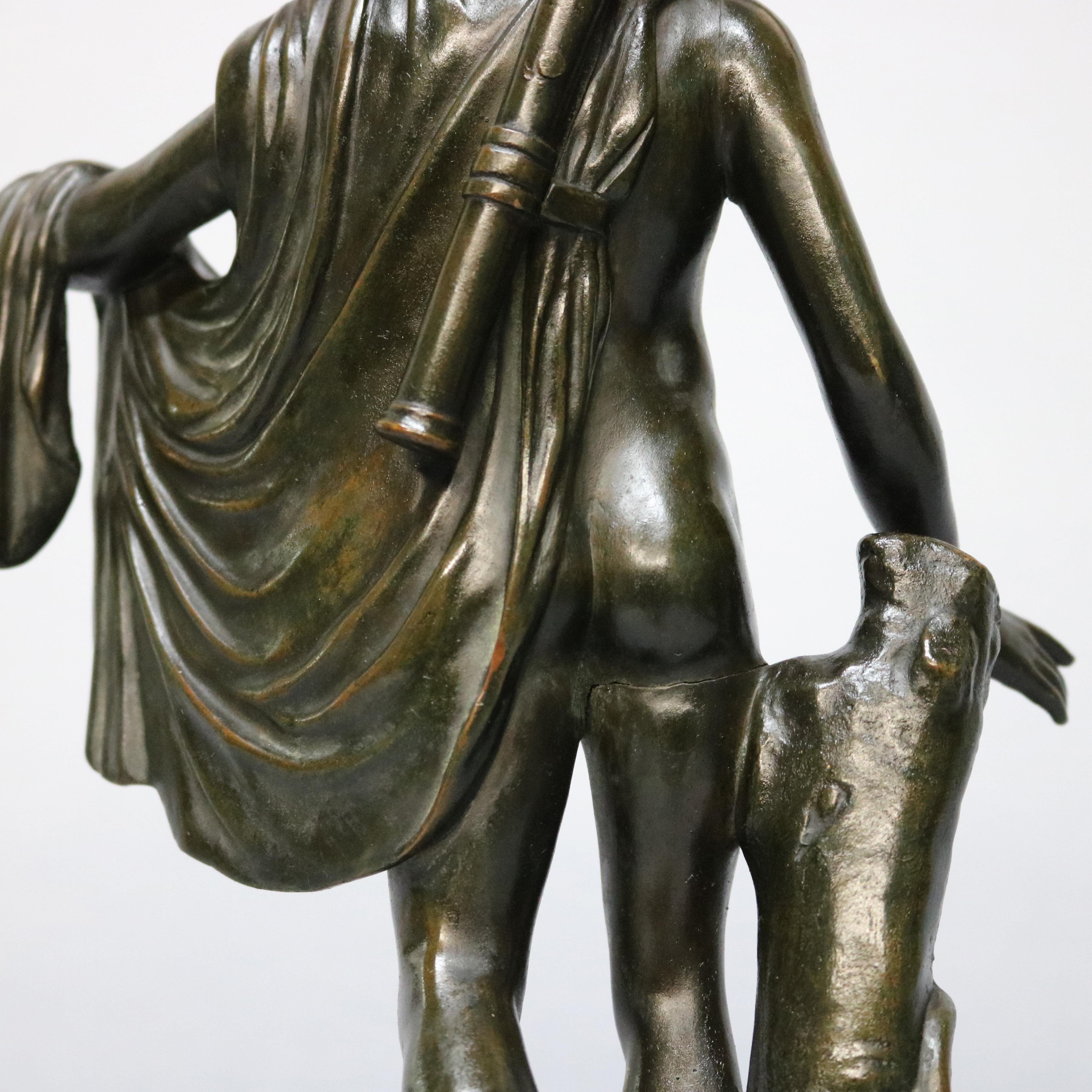 Antique Neoclassical Bronze Sculpture Apollo Belvedere Signed G. Zofoli 1