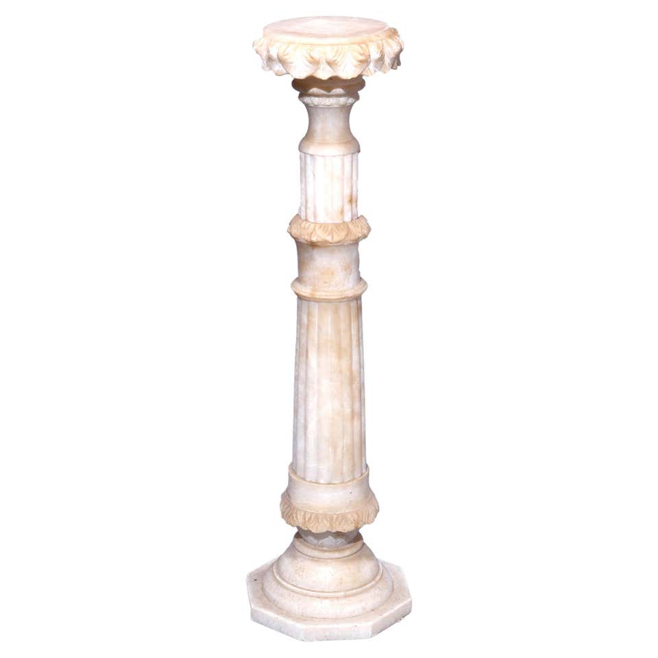 French Hand Carved Volterra Alabaster Portrait Sculpture Signed, circa ...