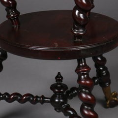 Neoclassical Carved Mahogany Horner Bros Barley Twist Stand, 19th Century