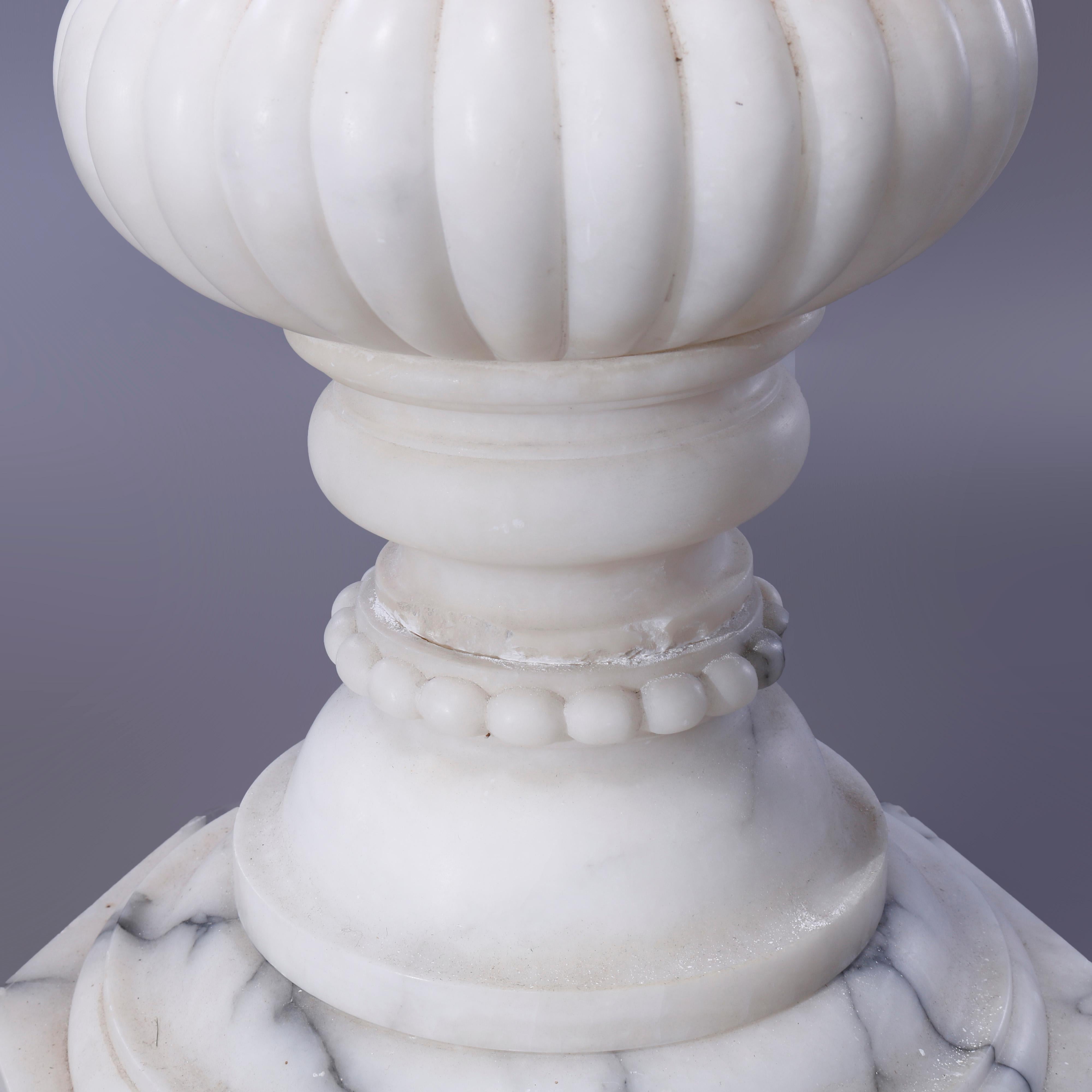 Antique Neoclassical Carved Marble Column Sculpture Display Pedestal, circa 1890 4