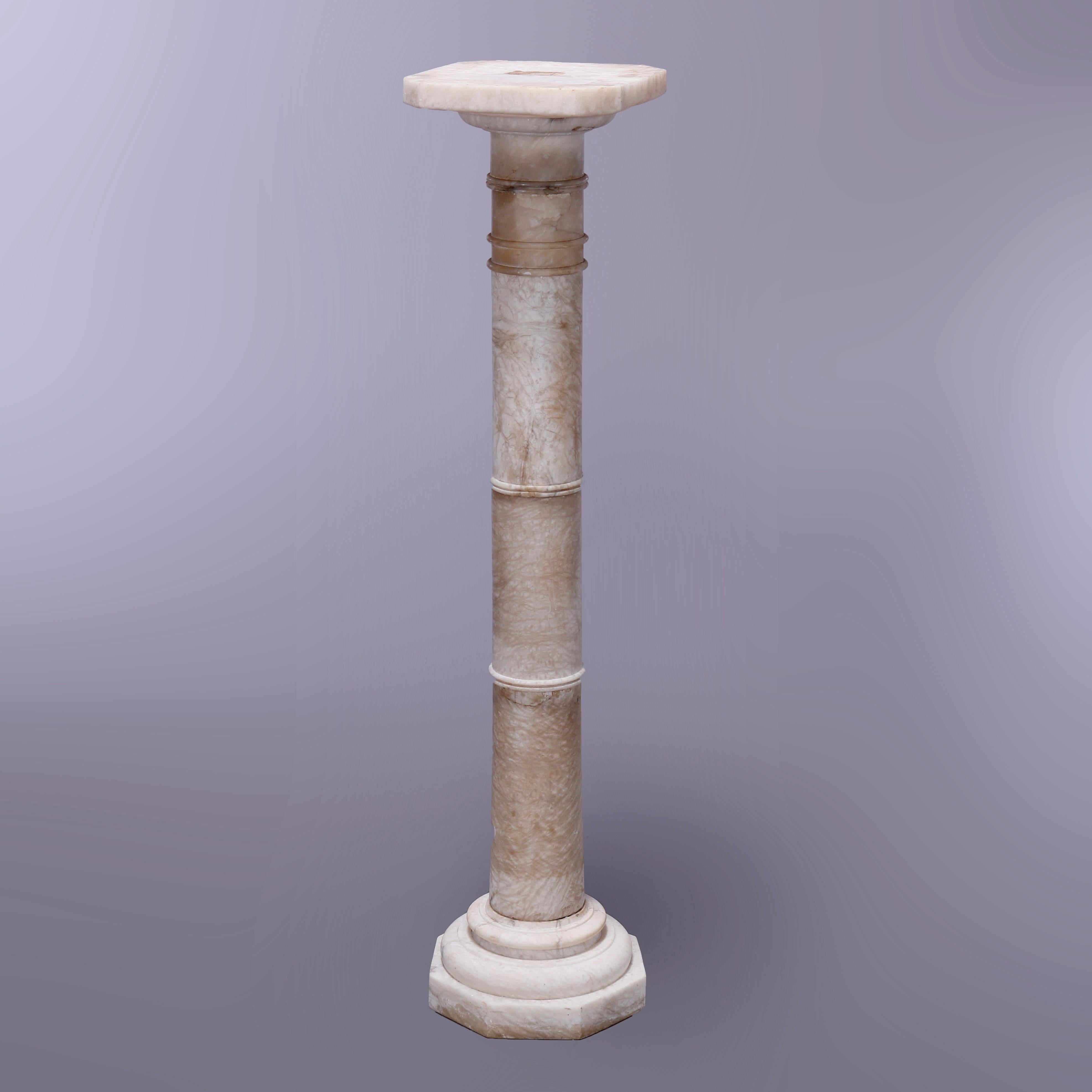 Antique Neoclassical Carved Marble Sculpture Display Pedestal, c1890 6