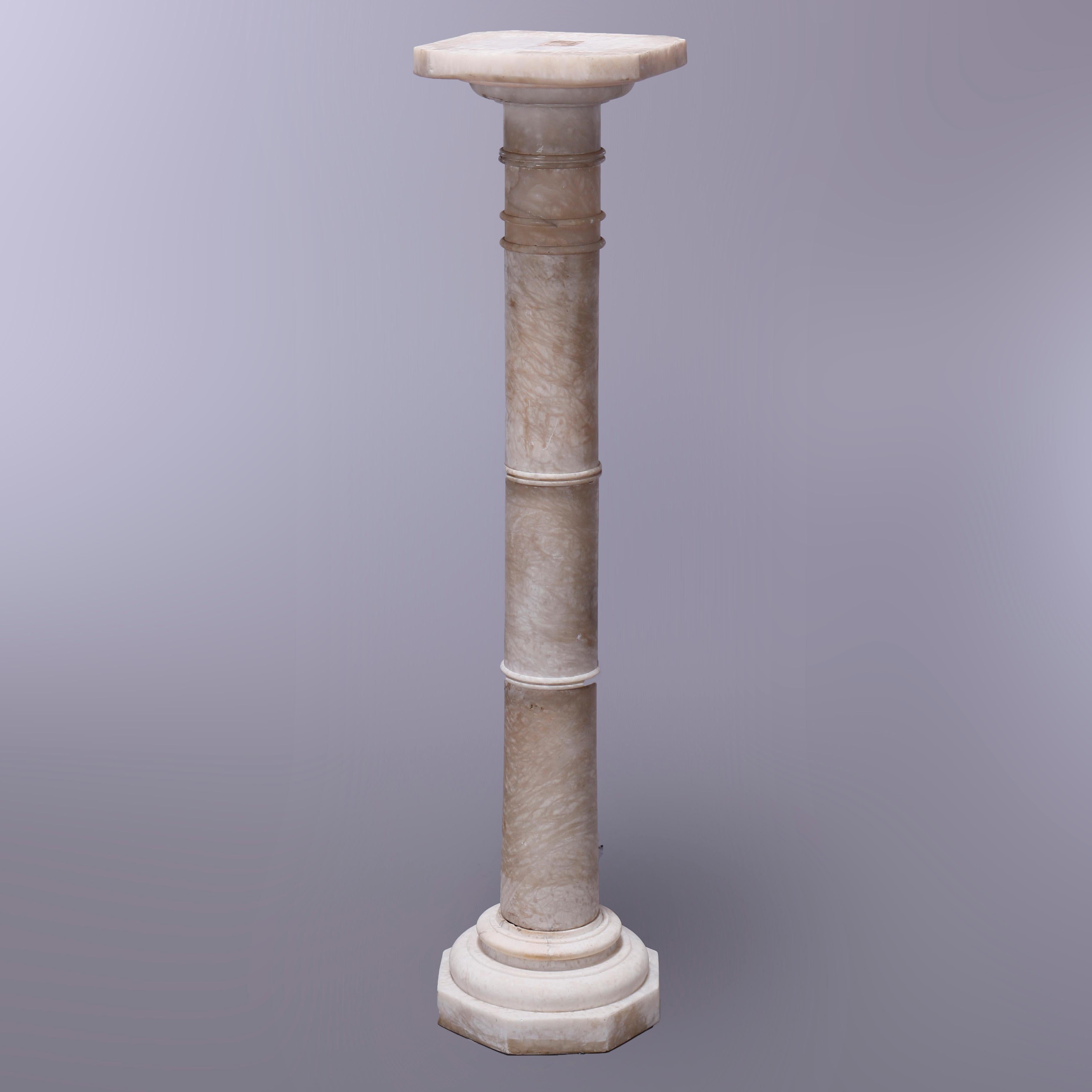 Antique Neoclassical Carved Marble Sculpture Display Pedestal, c1890 7