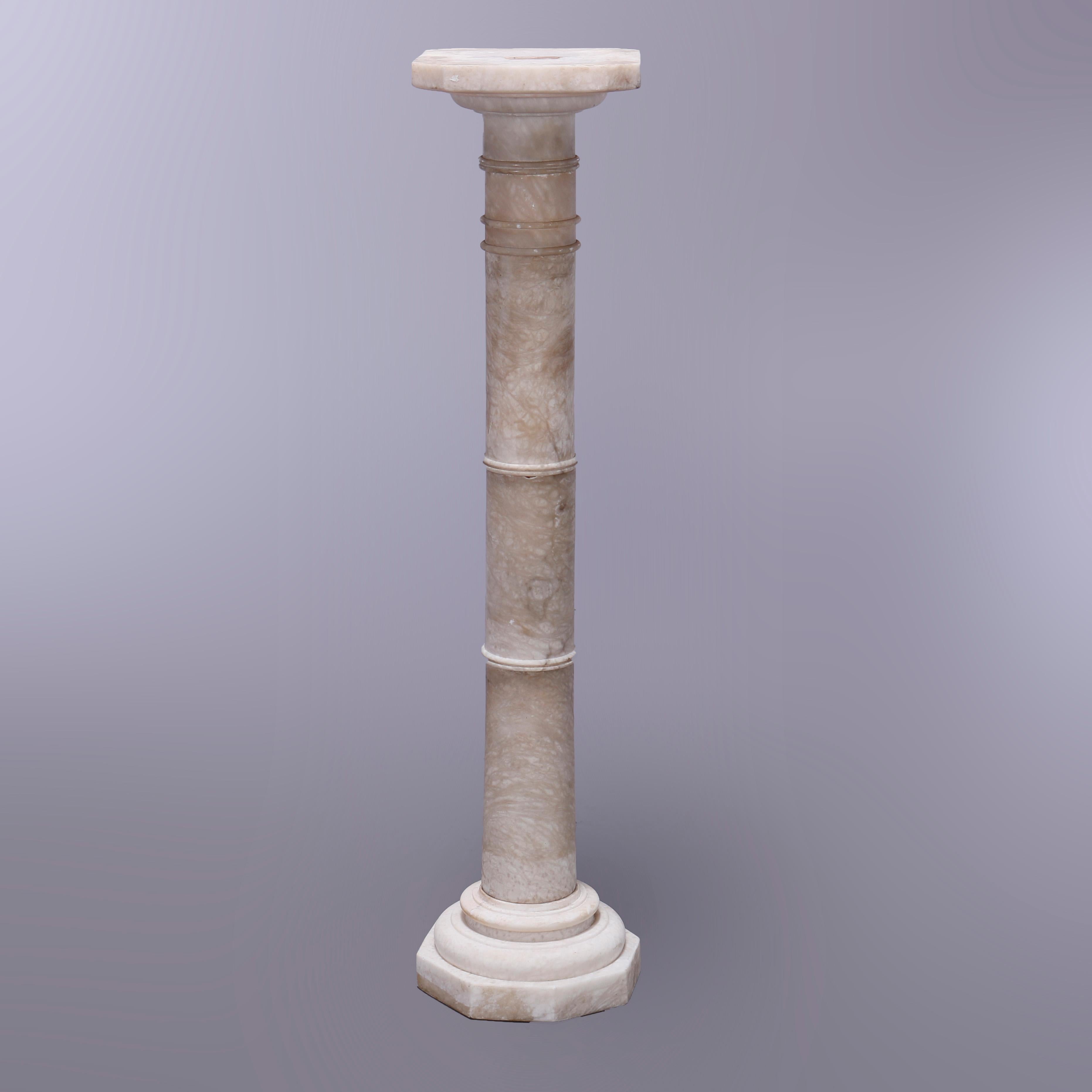 Antique Neoclassical Carved Marble Sculpture Display Pedestal, c1890 8