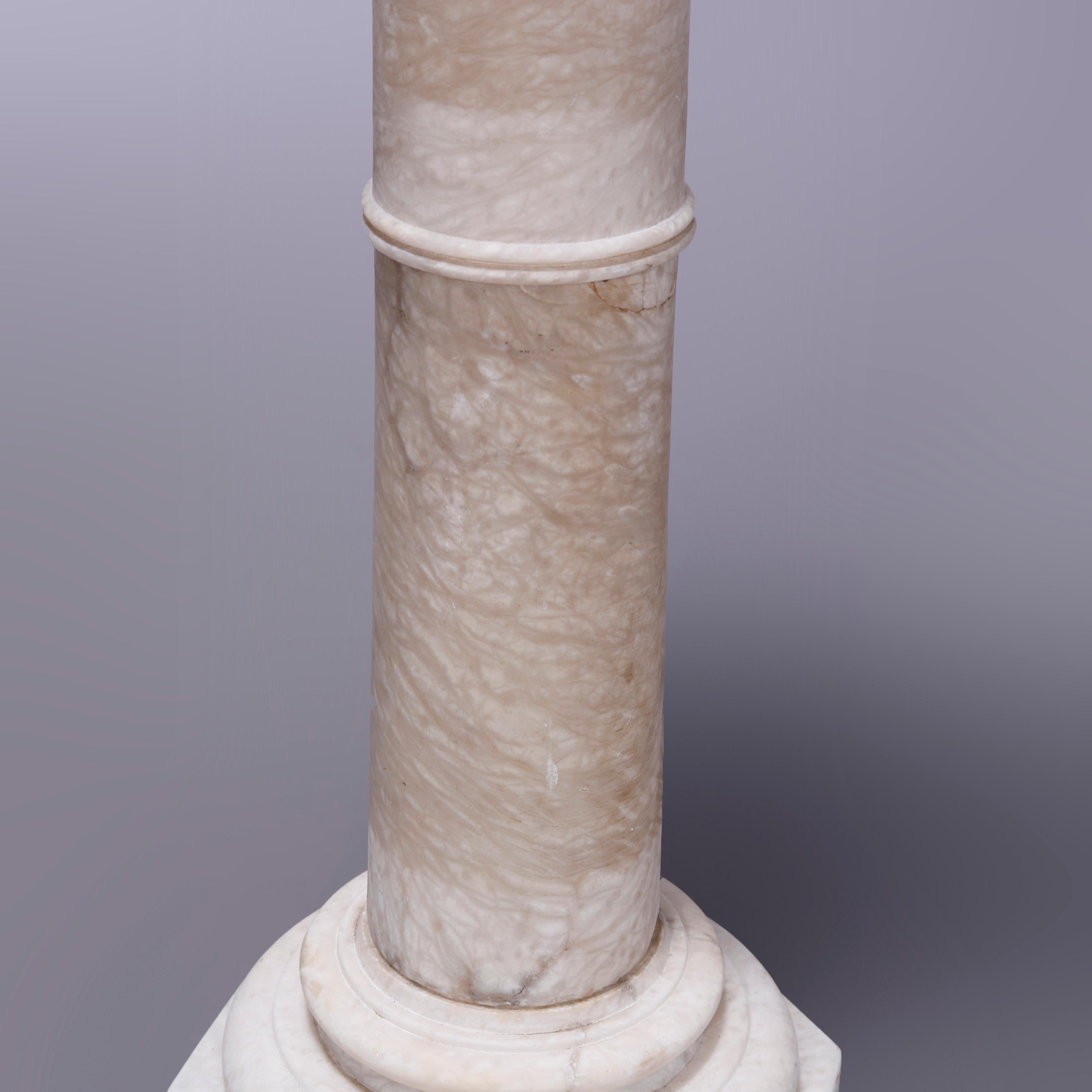 19th Century Antique Neoclassical Carved Marble Sculpture Display Pedestal, c1890