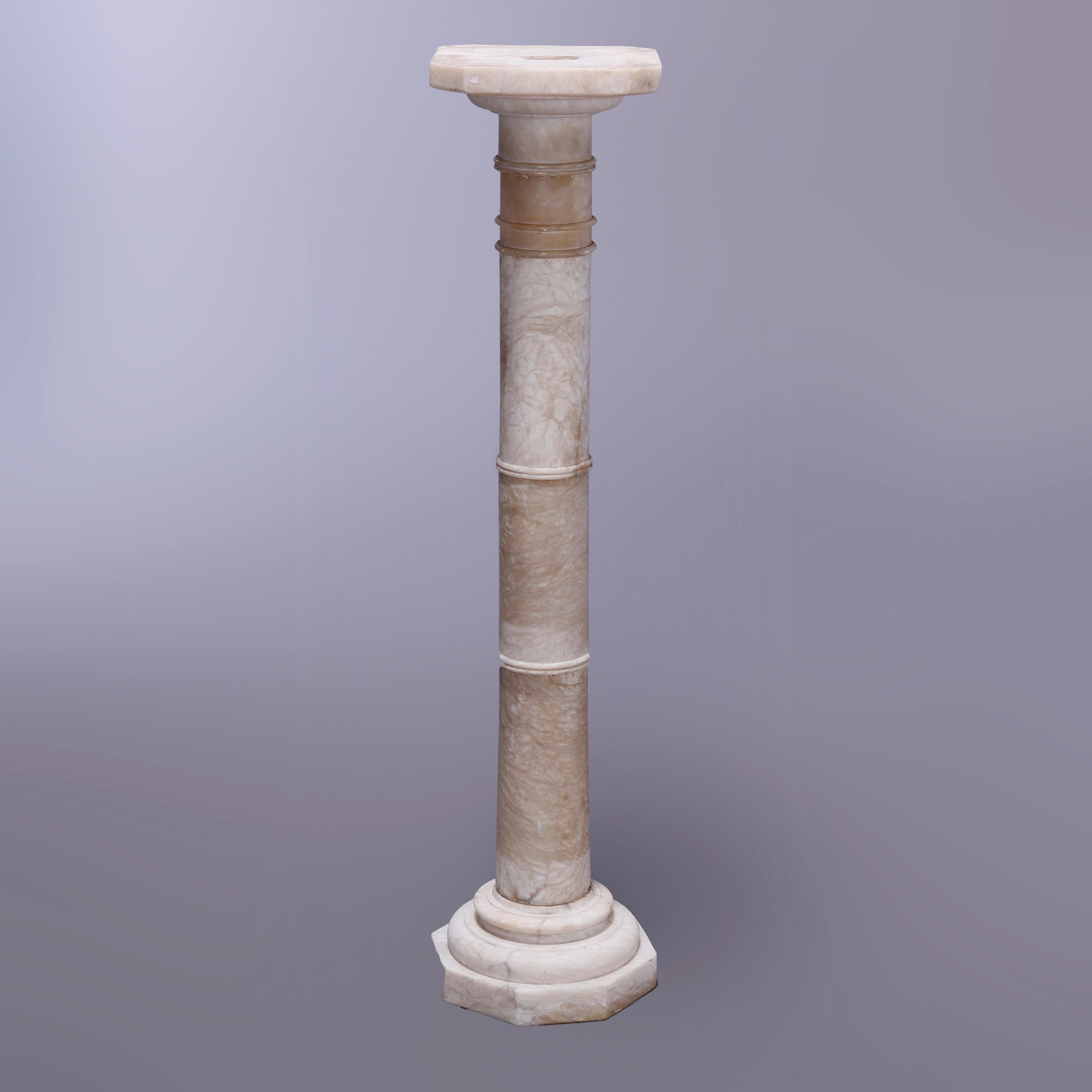 Antique Neoclassical Carved Marble Sculpture Display Pedestal, c1890 5