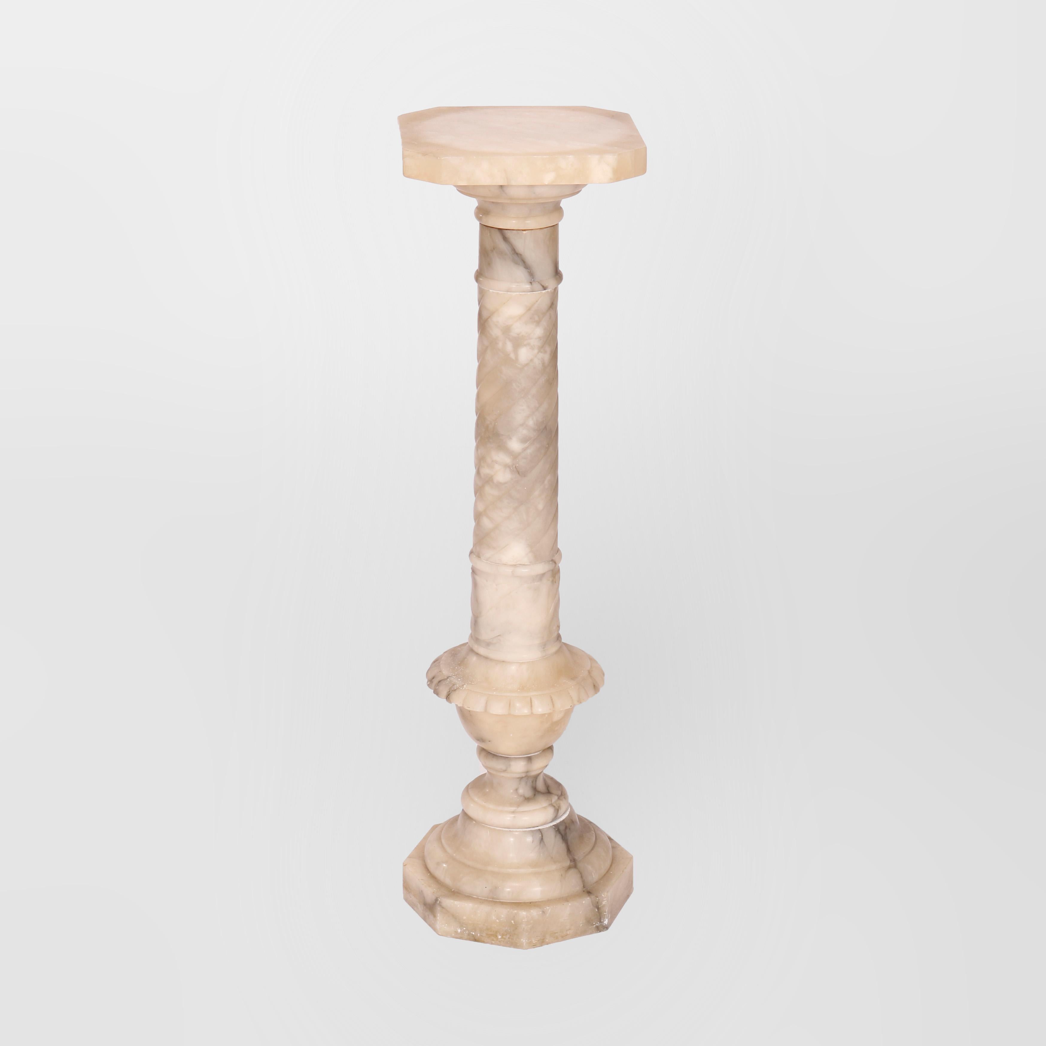 19th Century Antique Neoclassical Carved Marble Sculpture Display Pedestal circa 1890