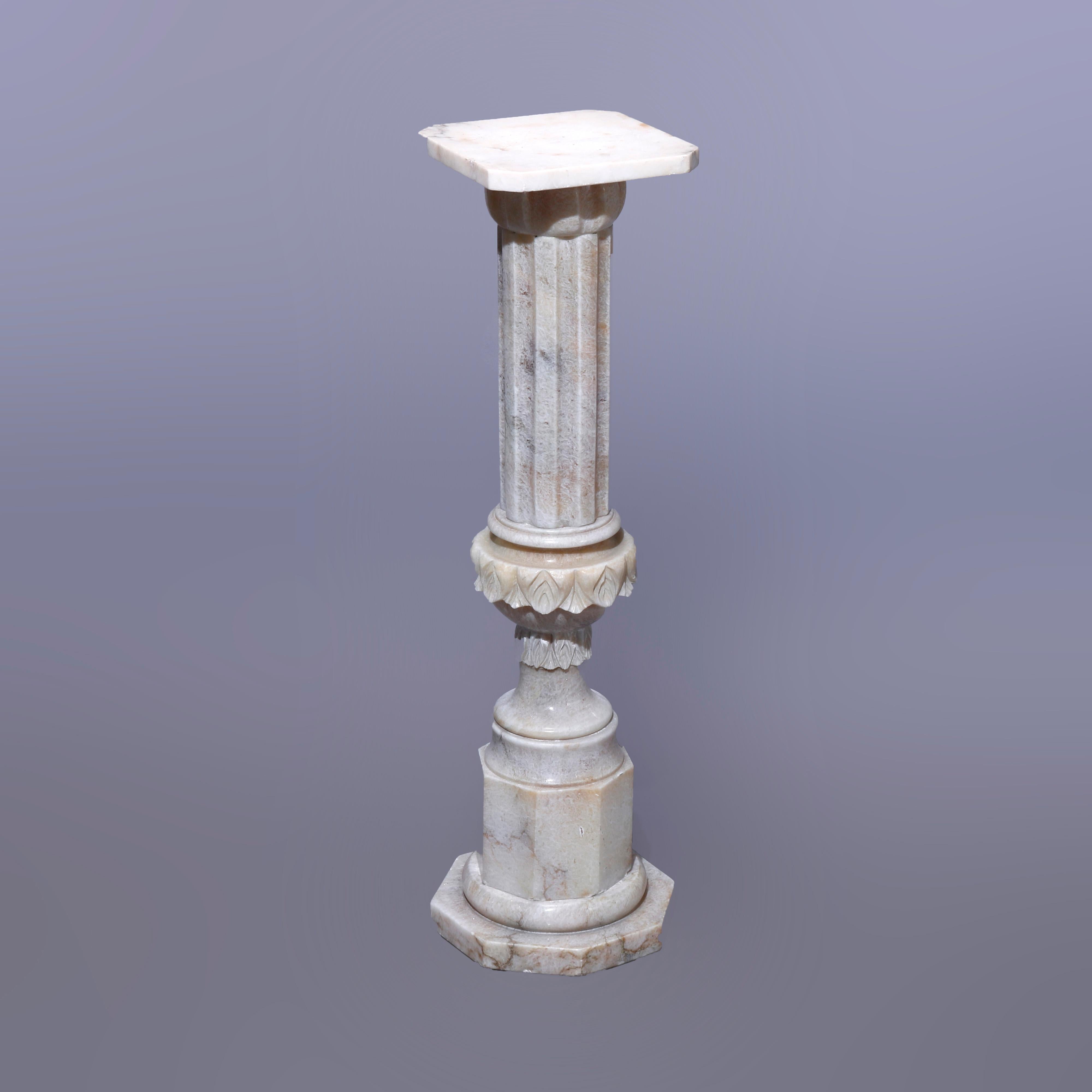 19th Century Antique Neoclassical Carved Marble Sculpture Display Pedestal, circa 1890