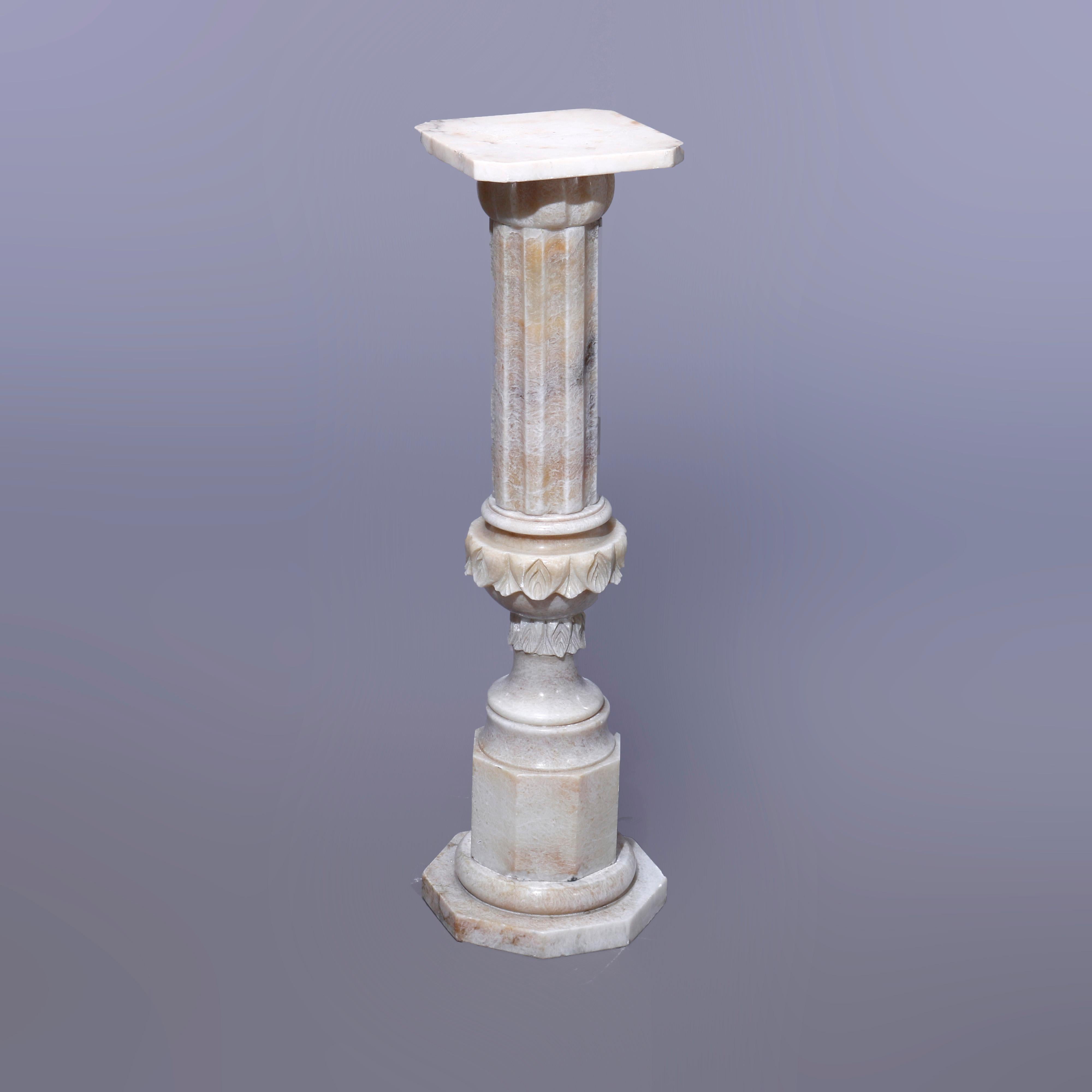 Antique Neoclassical Carved Marble Sculpture Display Pedestal, circa 1890 1