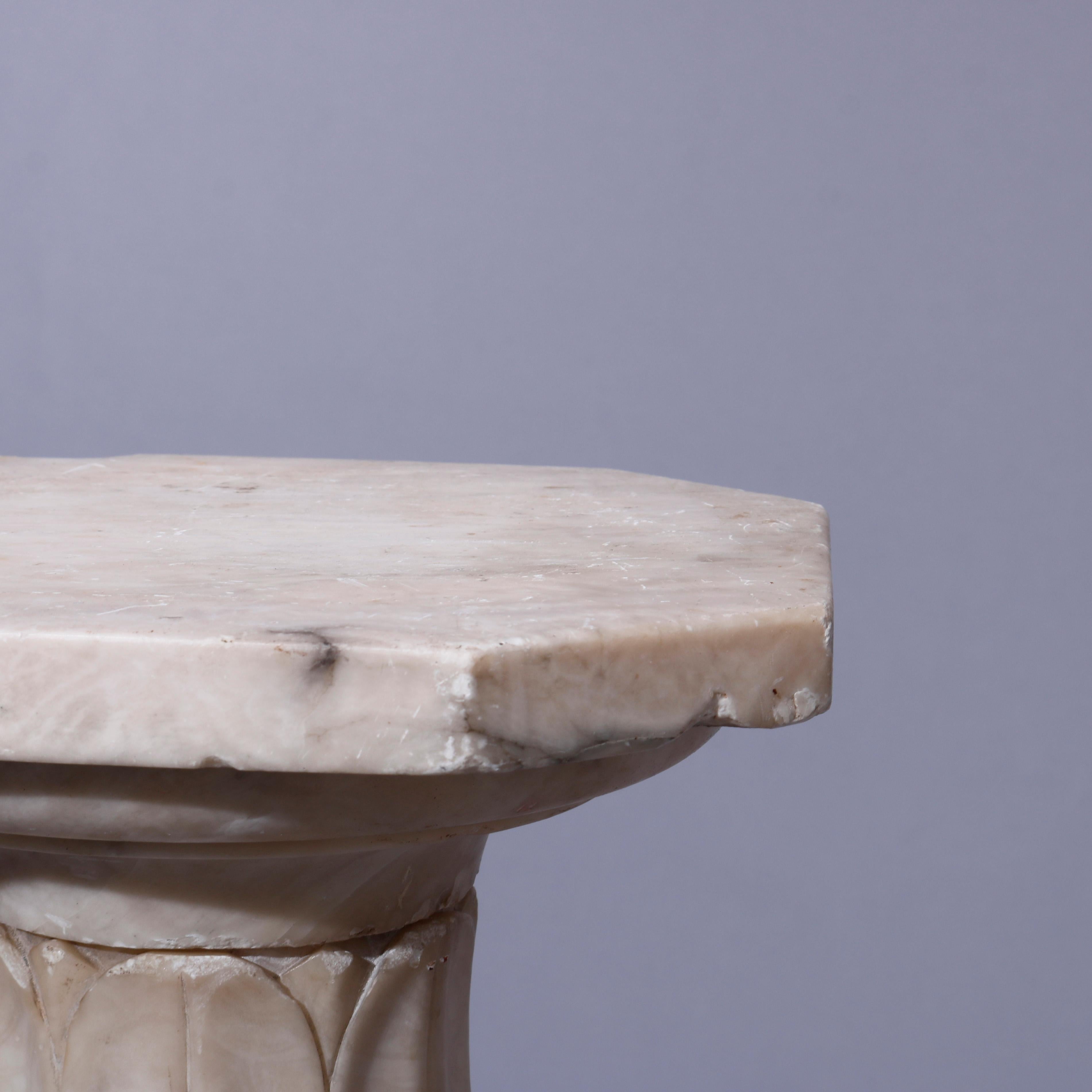 Antique Neoclassical Carved Marble Sculpture Display Pedestal, circa 1890 2
