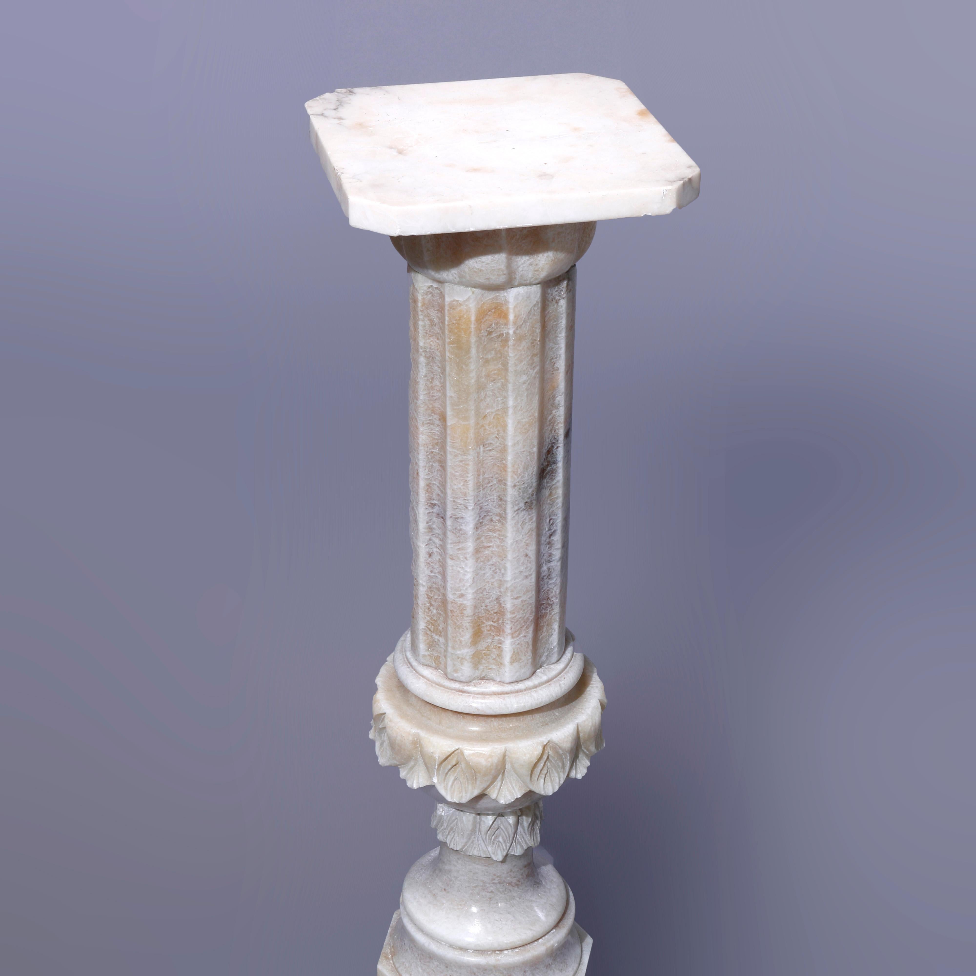 Antique Neoclassical Carved Marble Sculpture Display Pedestal, circa 1890 3