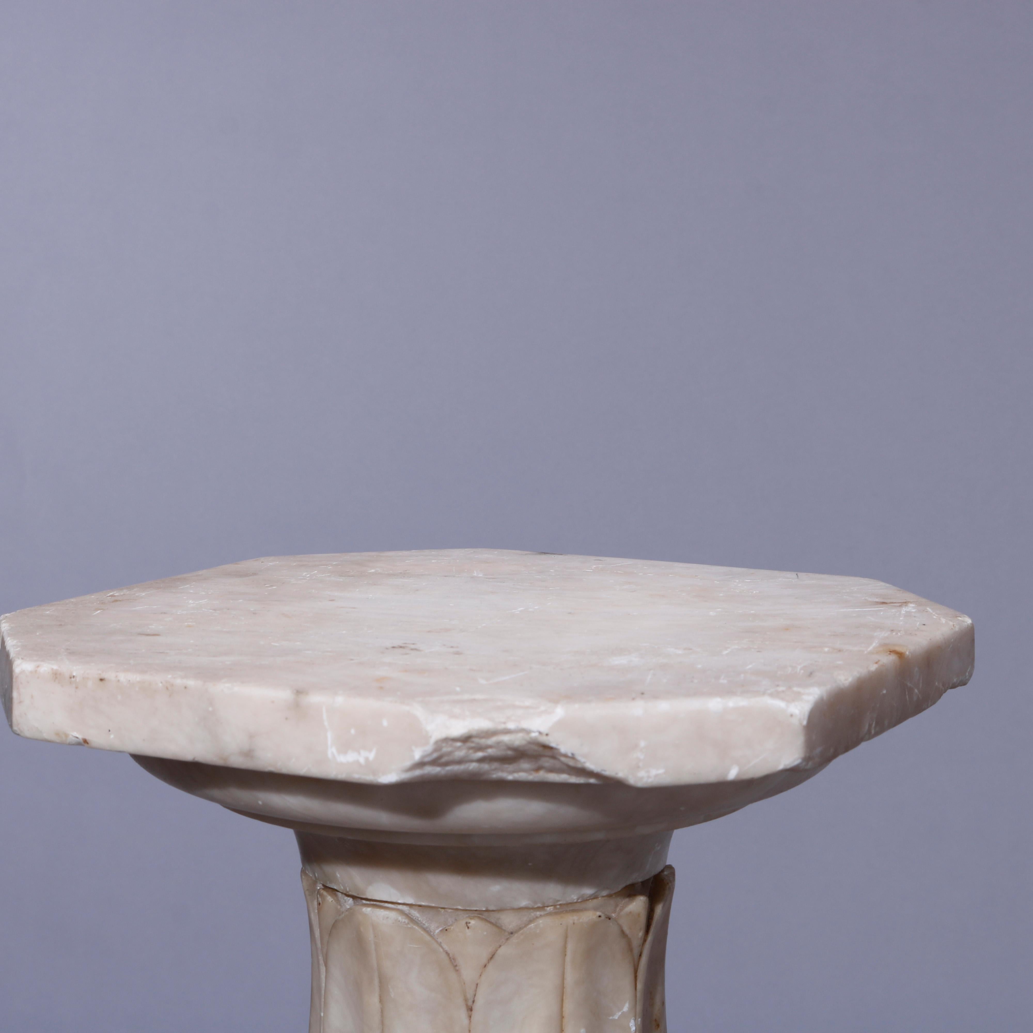 Antique Neoclassical Carved Marble Sculpture Display Pedestal, circa 1890 3