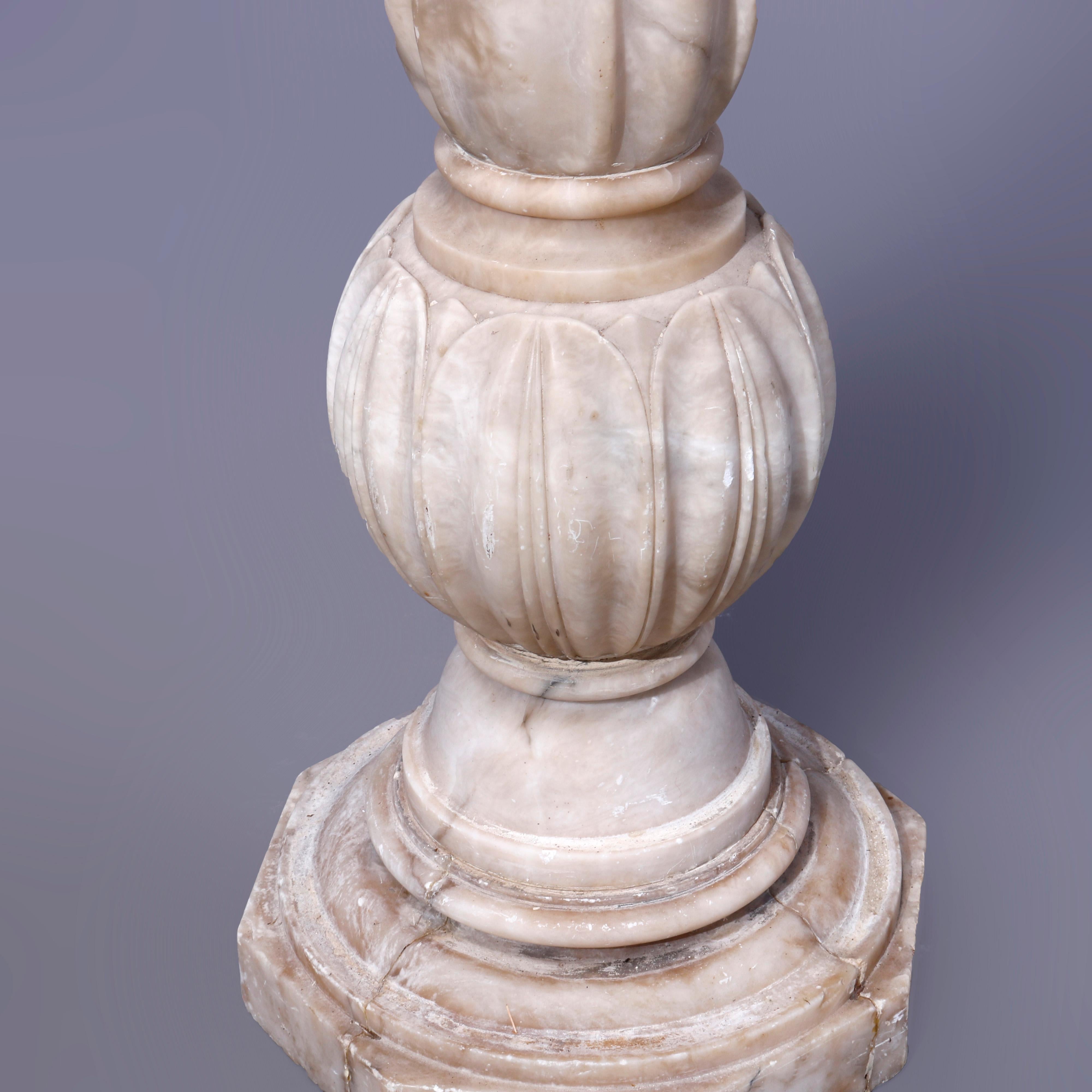 Antique Neoclassical Carved Marble Sculpture Display Pedestal, circa 1890 4