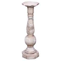 Antique Neoclassical Carved Marble Sculpture Display Pedestal, circa 1890