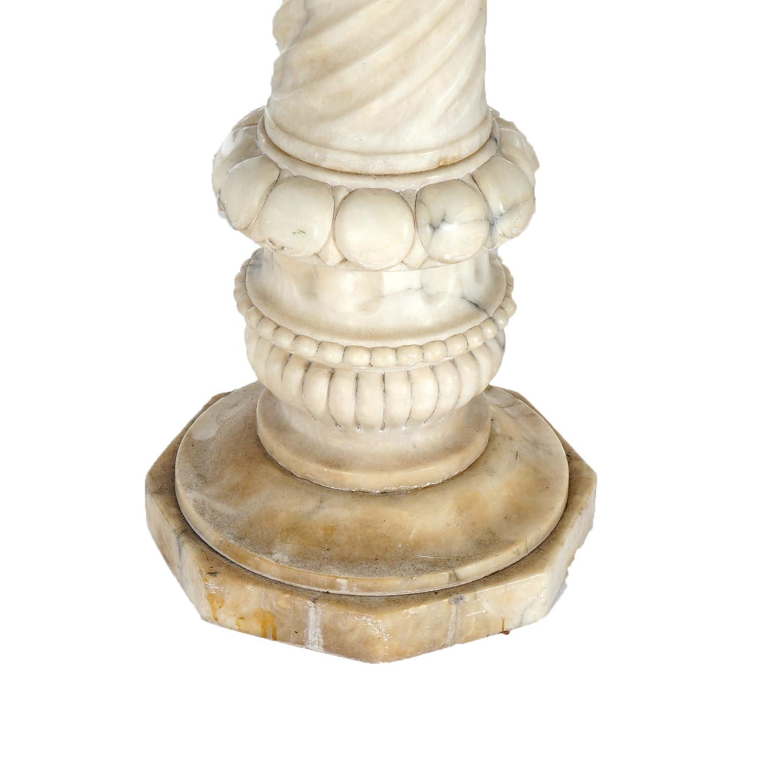 Antique Neoclassical Carved Marble Sculpture Display Stand 19thC In Good Condition In Big Flats, NY
