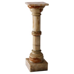 Antique Neoclassical Carved Onyx Sculpture Display Pedestal, Circa 1890