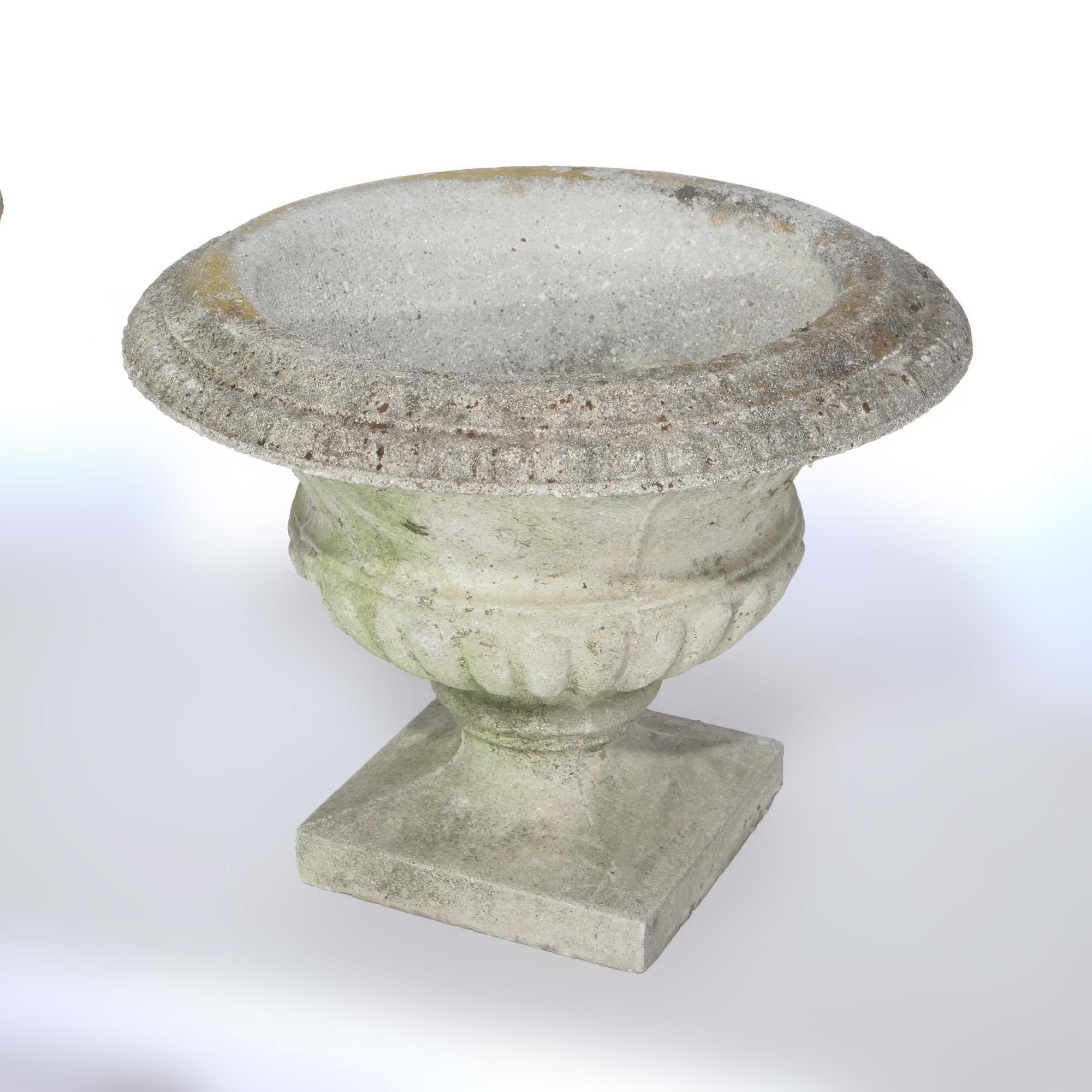 Antique Neoclassical Cast Hardstone Garden Urns, Circa 1920 6