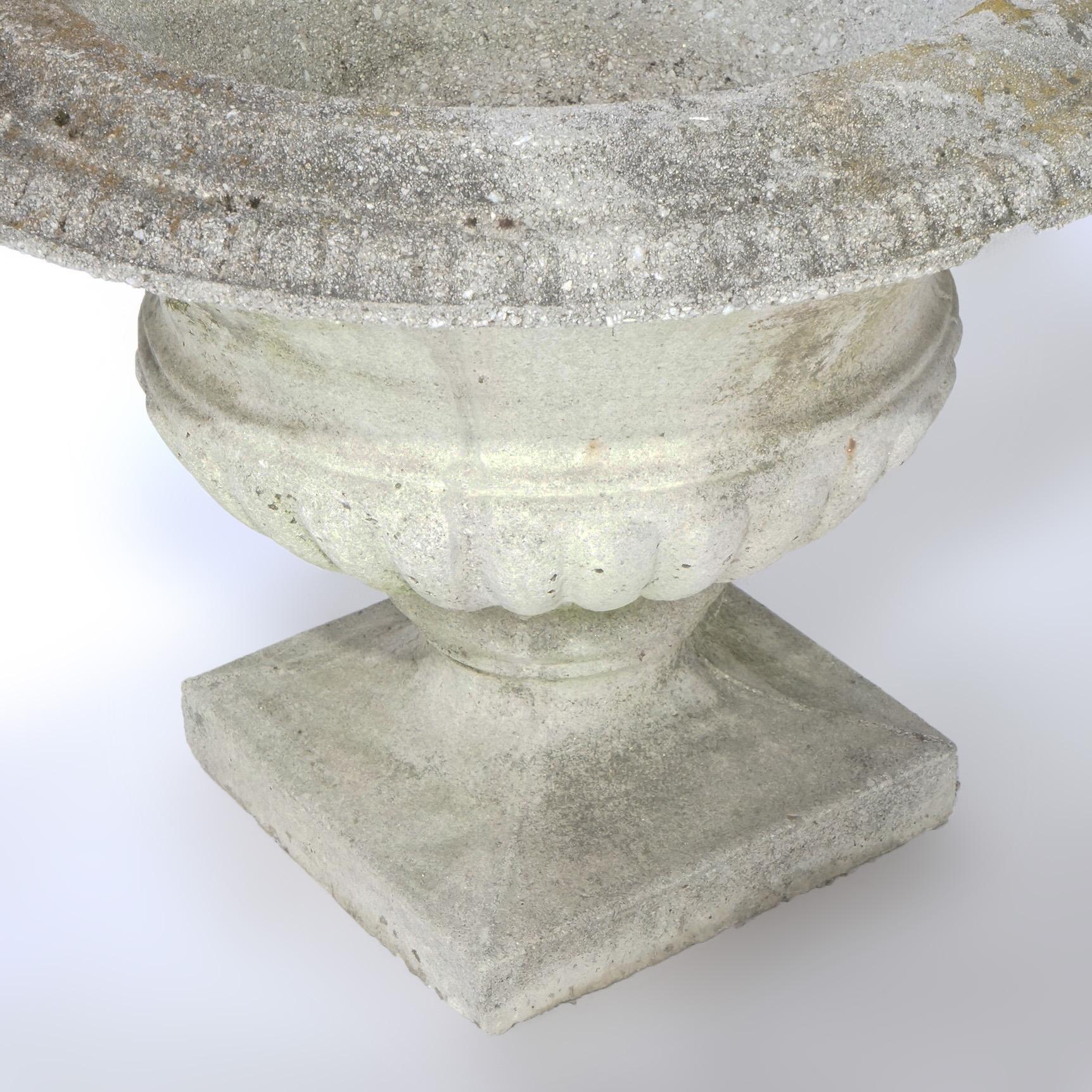 Antique Neoclassical Cast Hardstone Garden Urns, Circa 1920 8