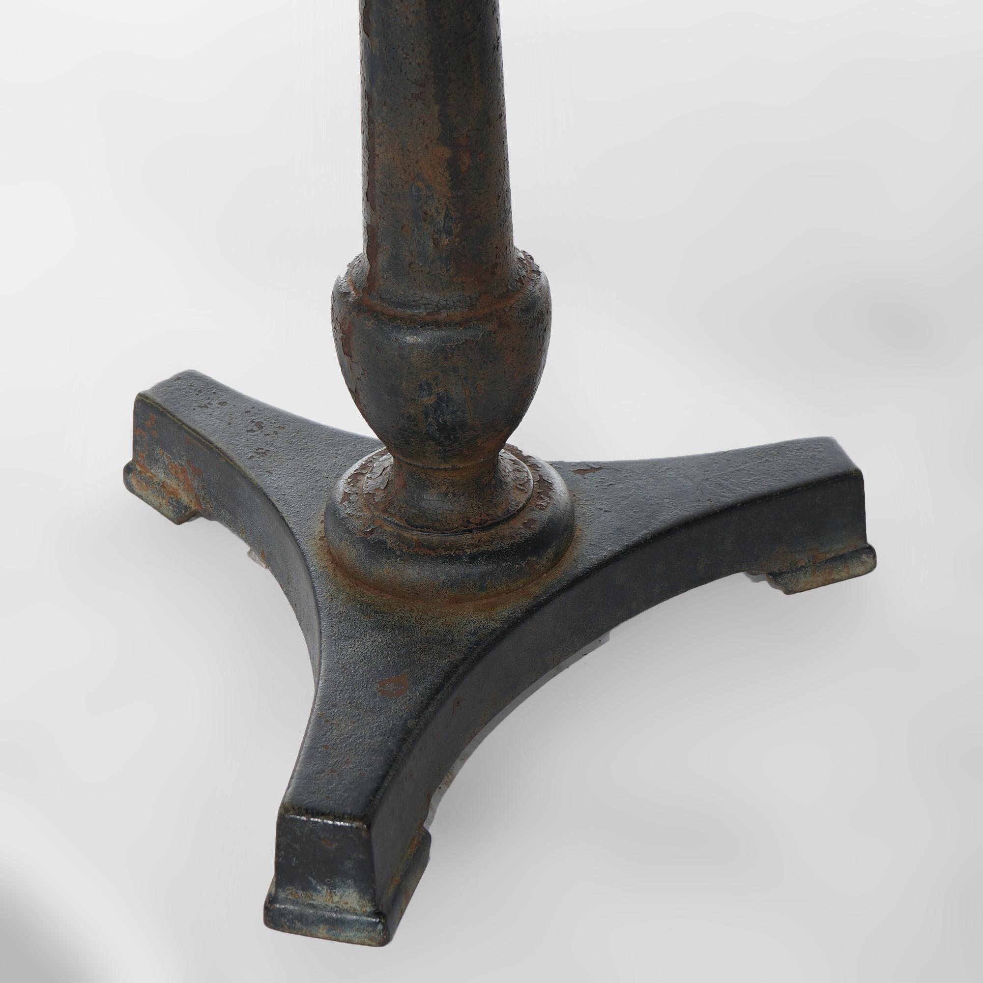 Antique Neoclassical Cast Iron Café Garden Table by Rudy Groeger Foundry 19thC 1