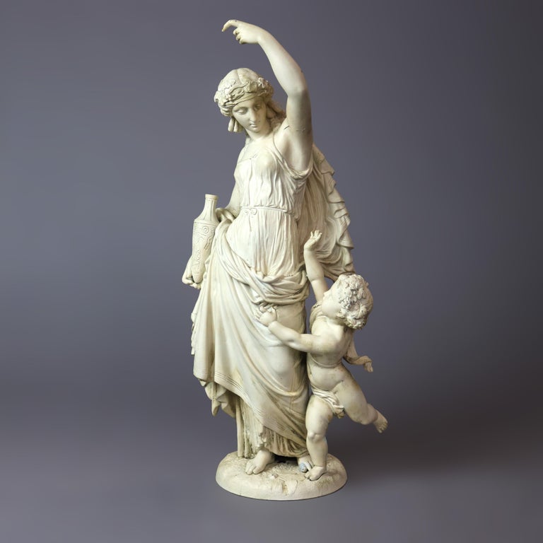 Art Nouveau français Chérubin Vase Signé Moreau Urne