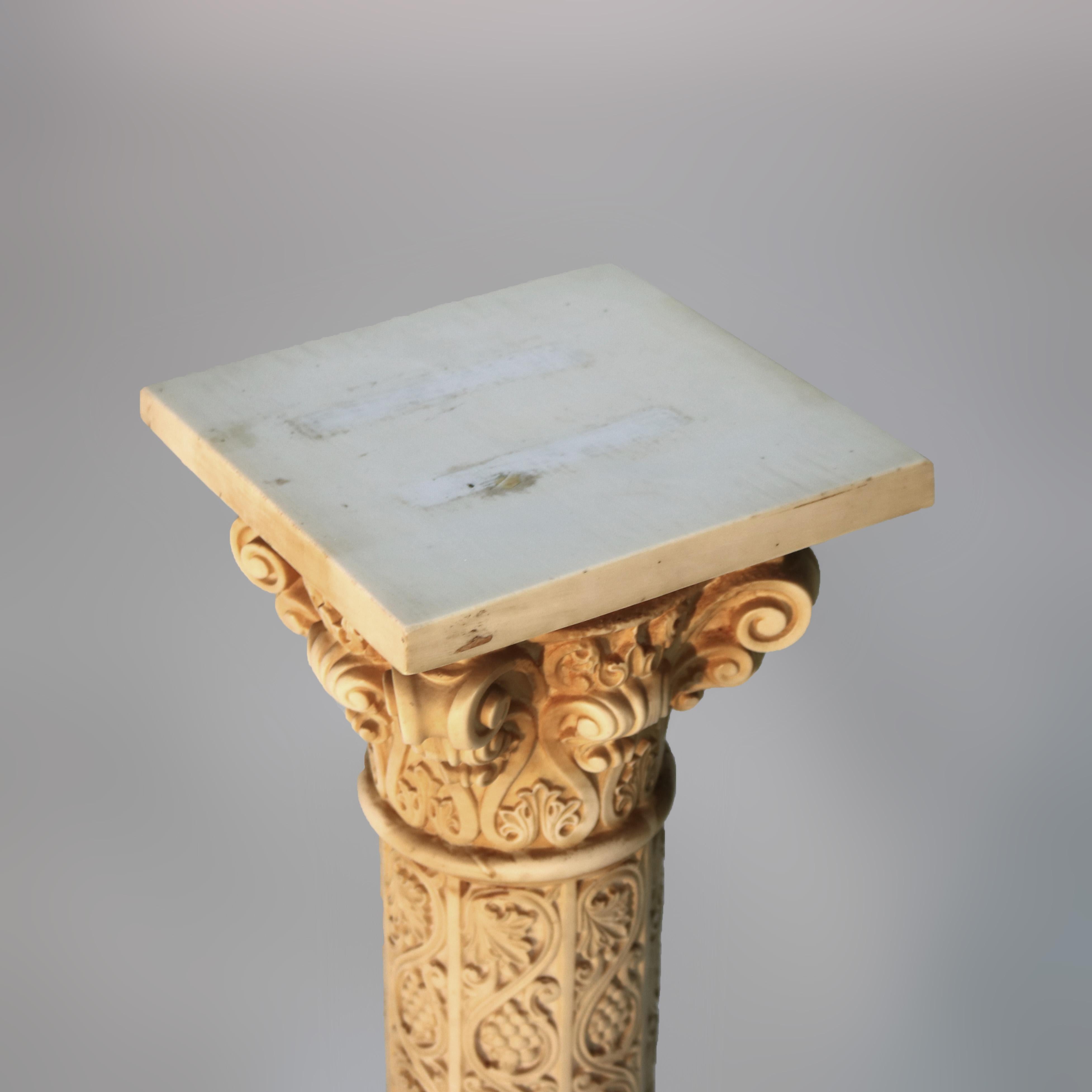 Antico supporto per scultura di scene di genere in stile neoclassico corinzio, resina, C1930 in vendita 4