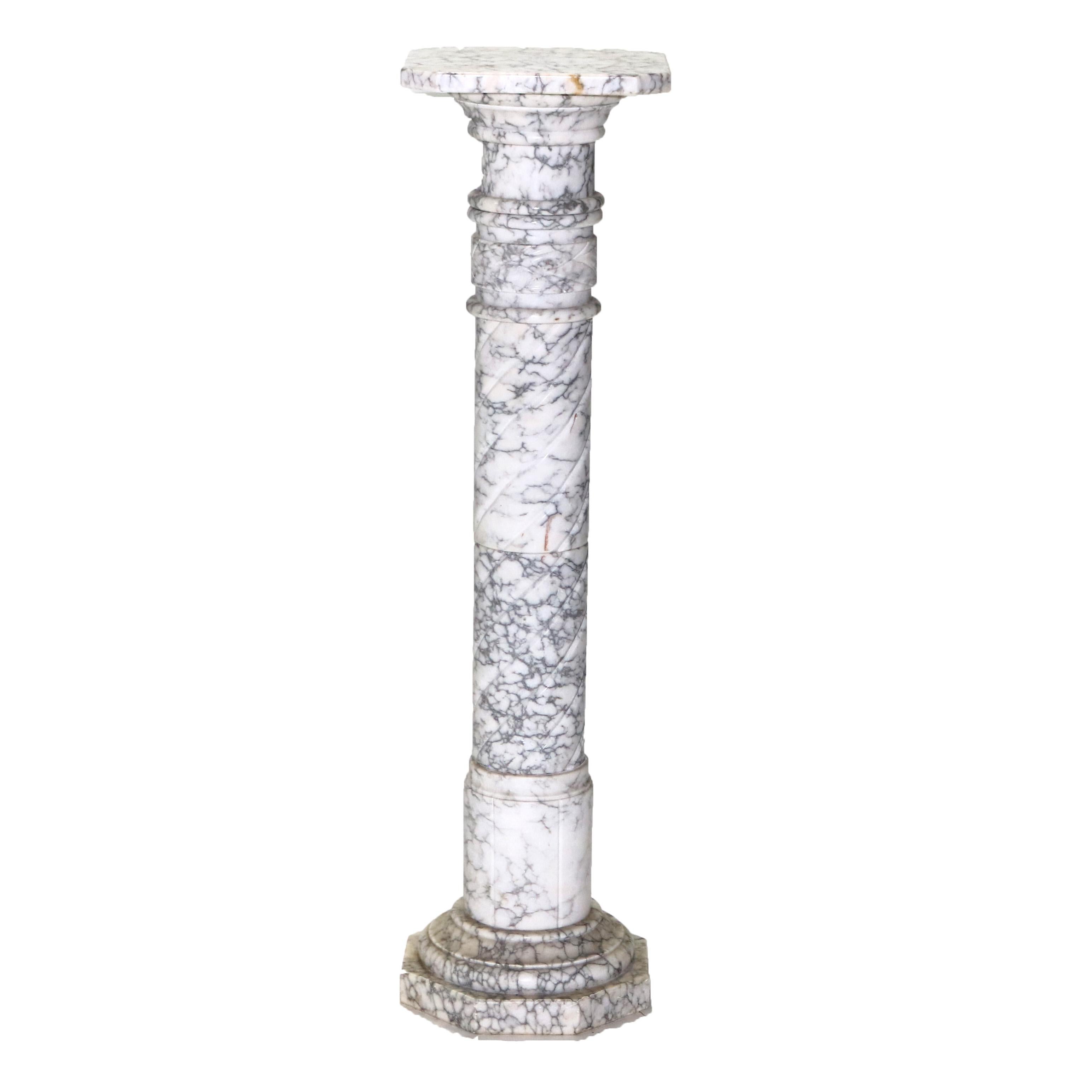 20th Century Antique Neoclassical Doric Marble Sculpture Display Pedestal C1930