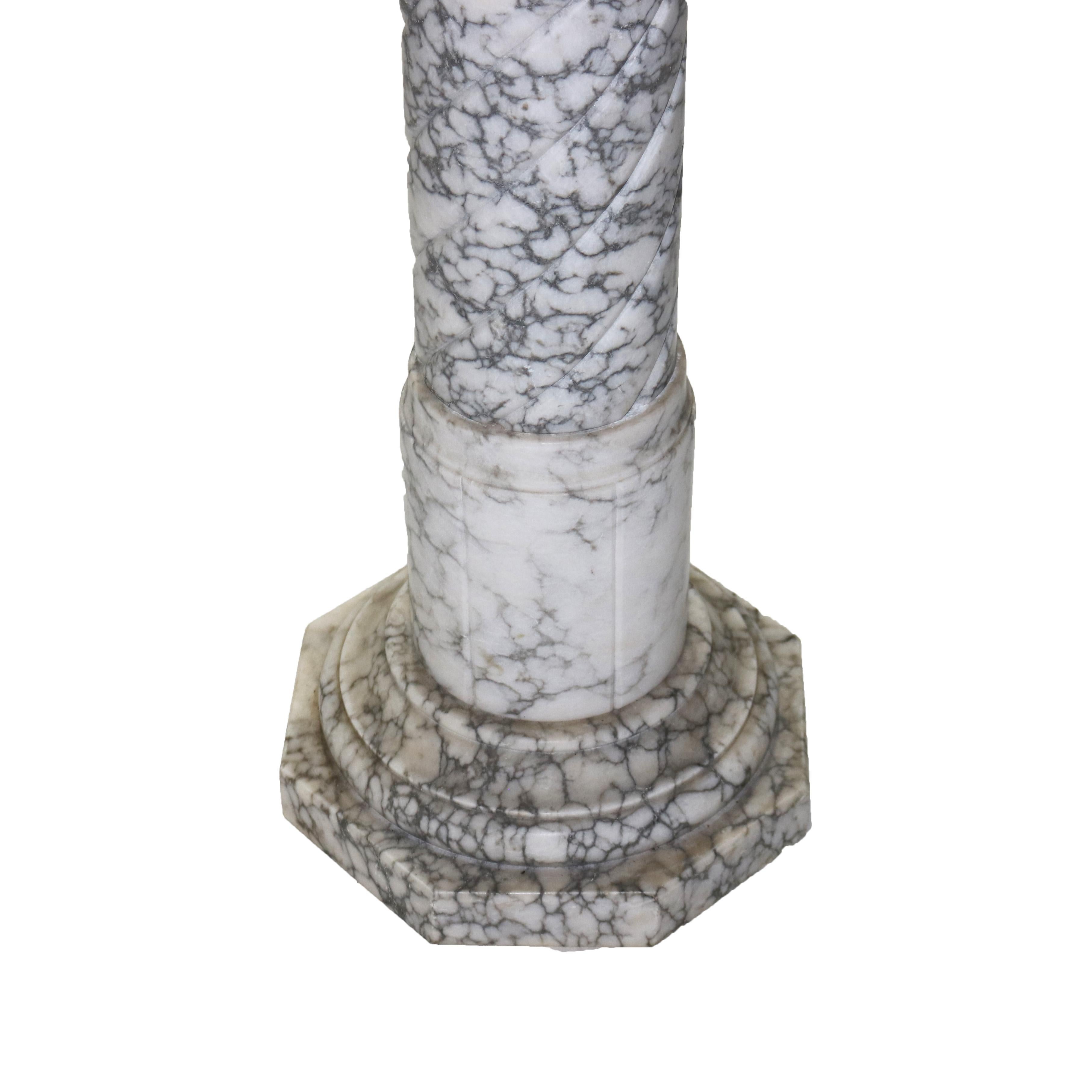 Antique Neoclassical Doric Marble Sculpture Display Pedestal C1930 2