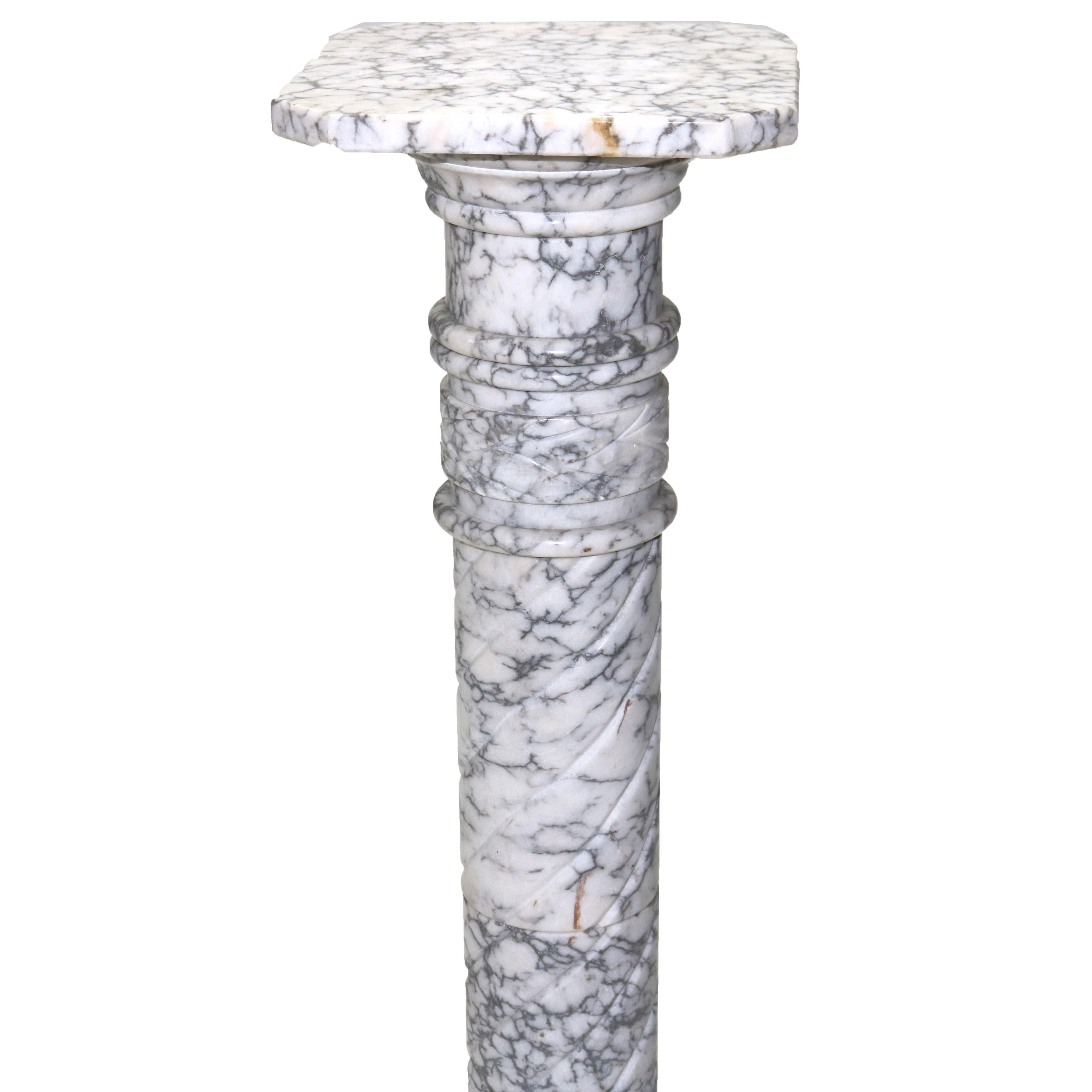 Antique Neoclassical Doric Marble Sculpture Display Pedestal C1930 3