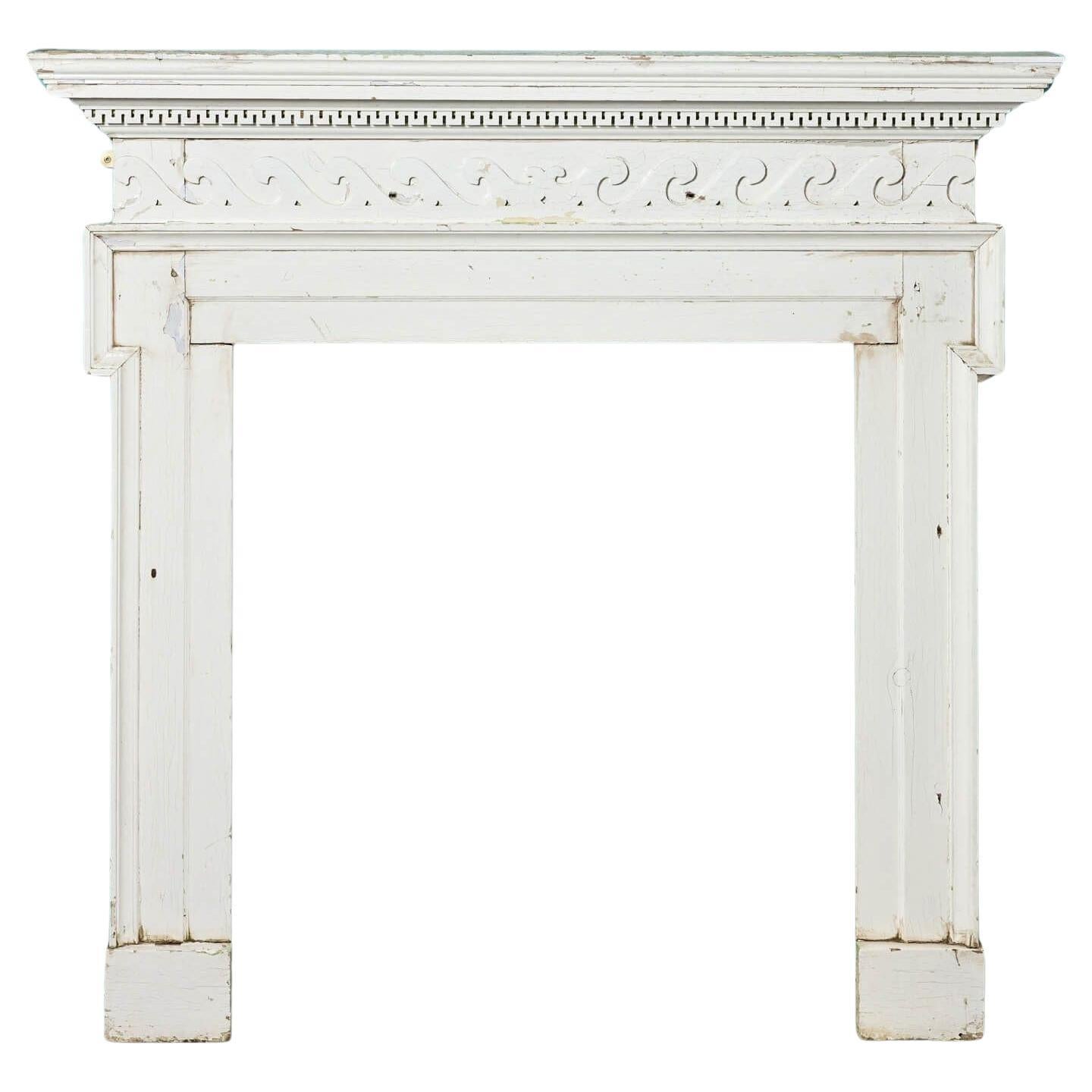 Antique Neoclassical English Pine Fireplace For Sale