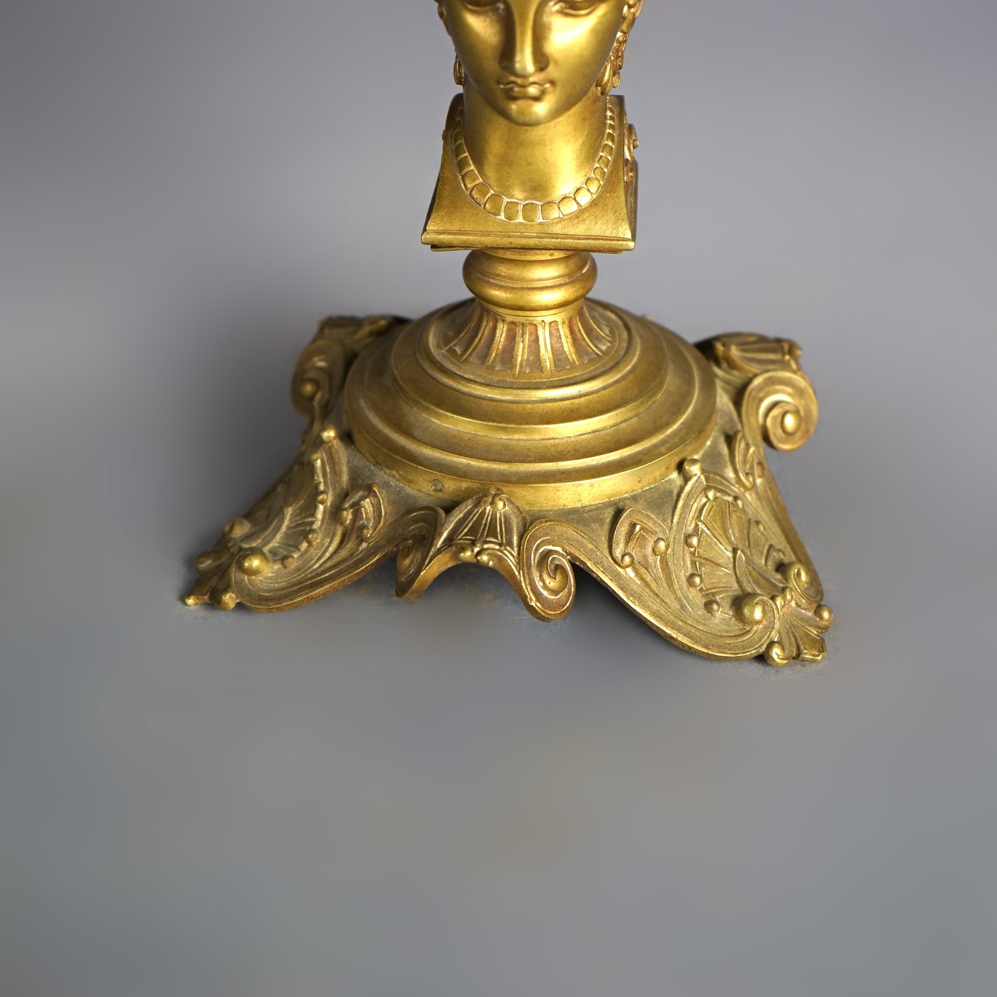 Antique Neoclassical Figural Bronze Tazza 19thC For Sale 7