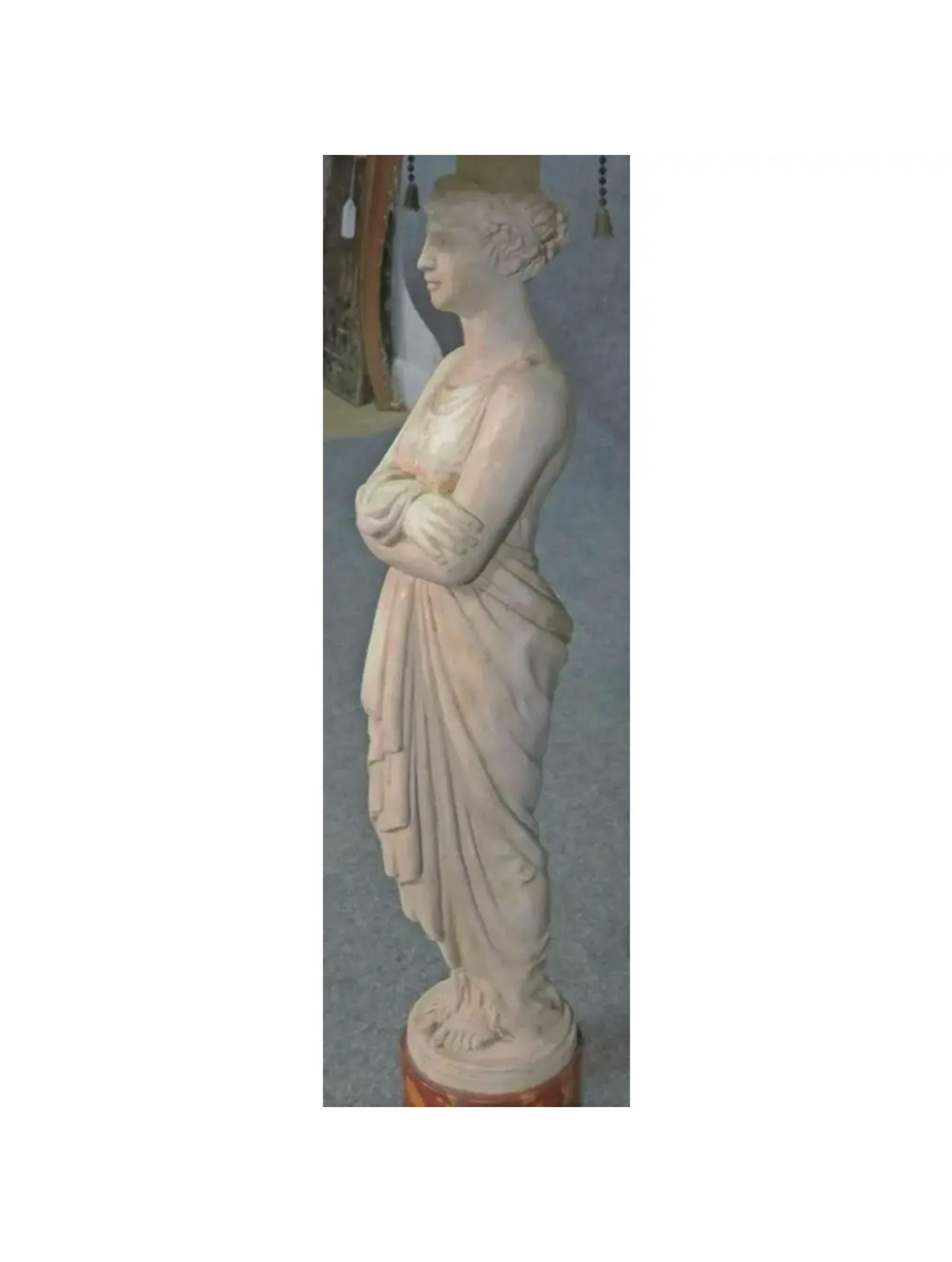 20th Century Antique Neoclassical Figural Marble Lamp with Tole Bouillotte Shade For Sale