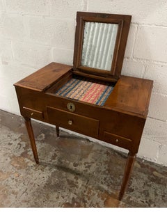 Antique Neoclassical Vanity Table, French, Original Mirror, Circa 1840