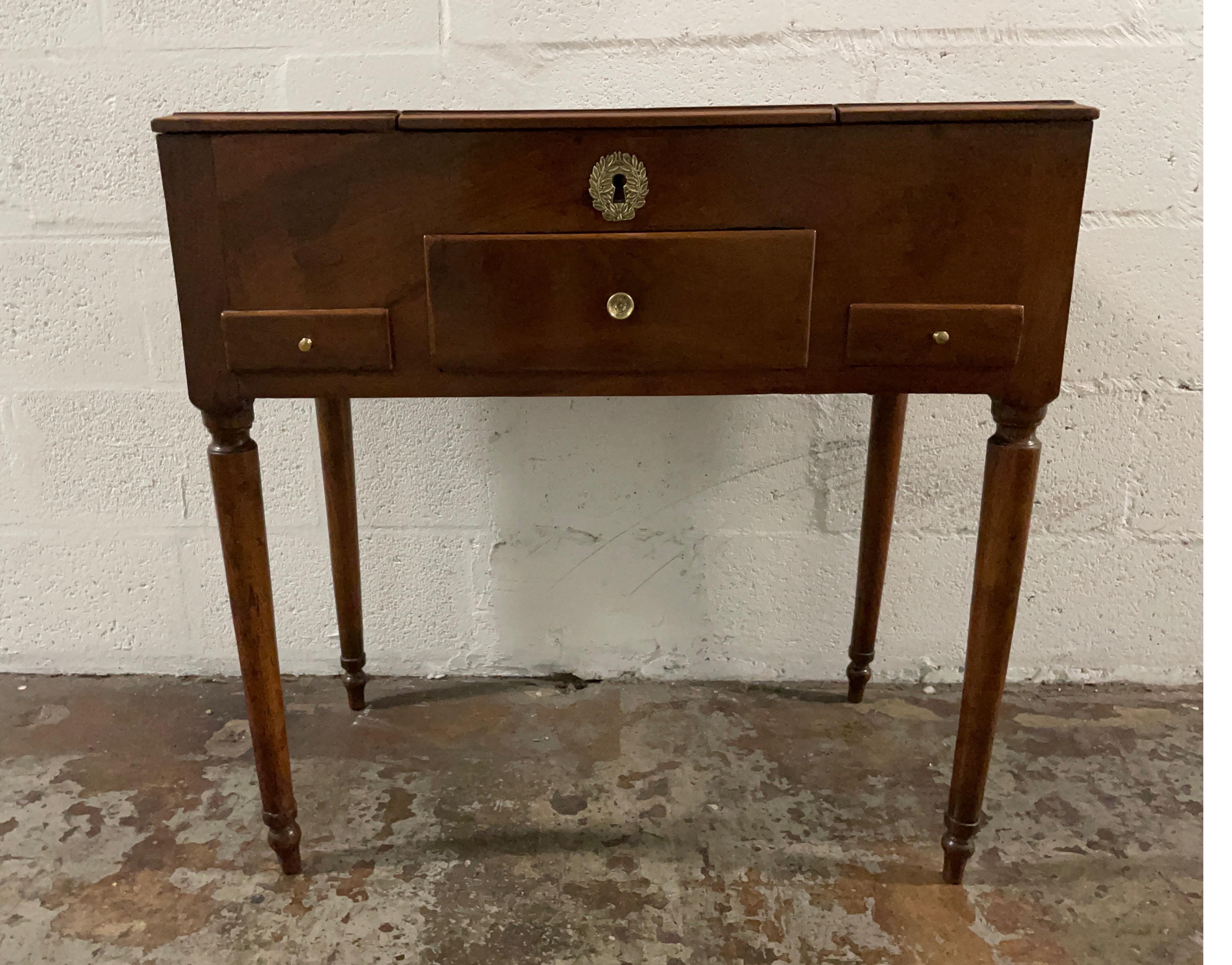 Wood Antique Neoclassical French Dressing Table For Sale