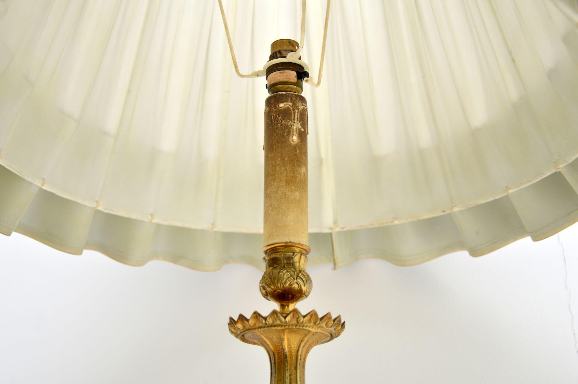 Antique Neoclassical French Gilt Brass Floor Lamp 6