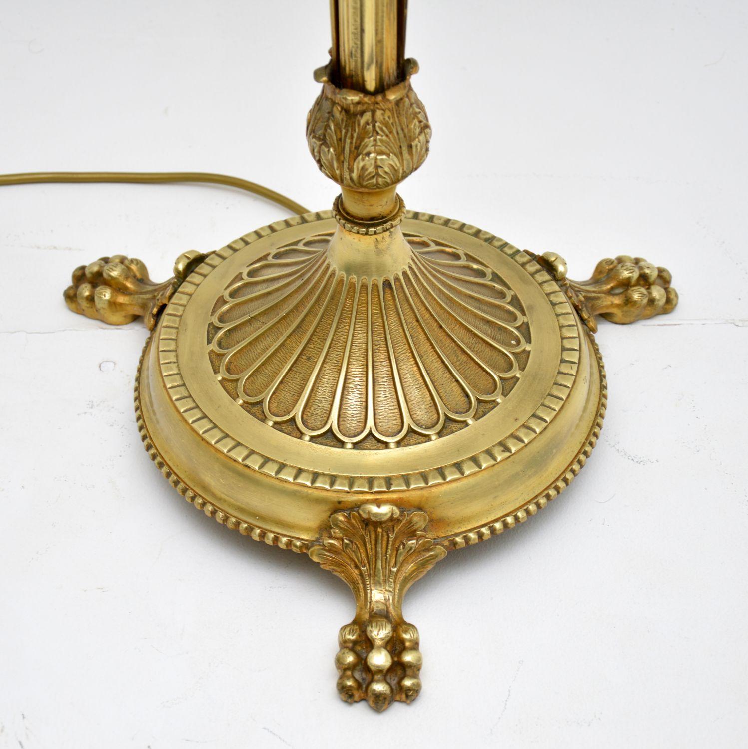 Antique Neoclassical French Gilt Brass Floor Lamp In Good Condition In London, GB