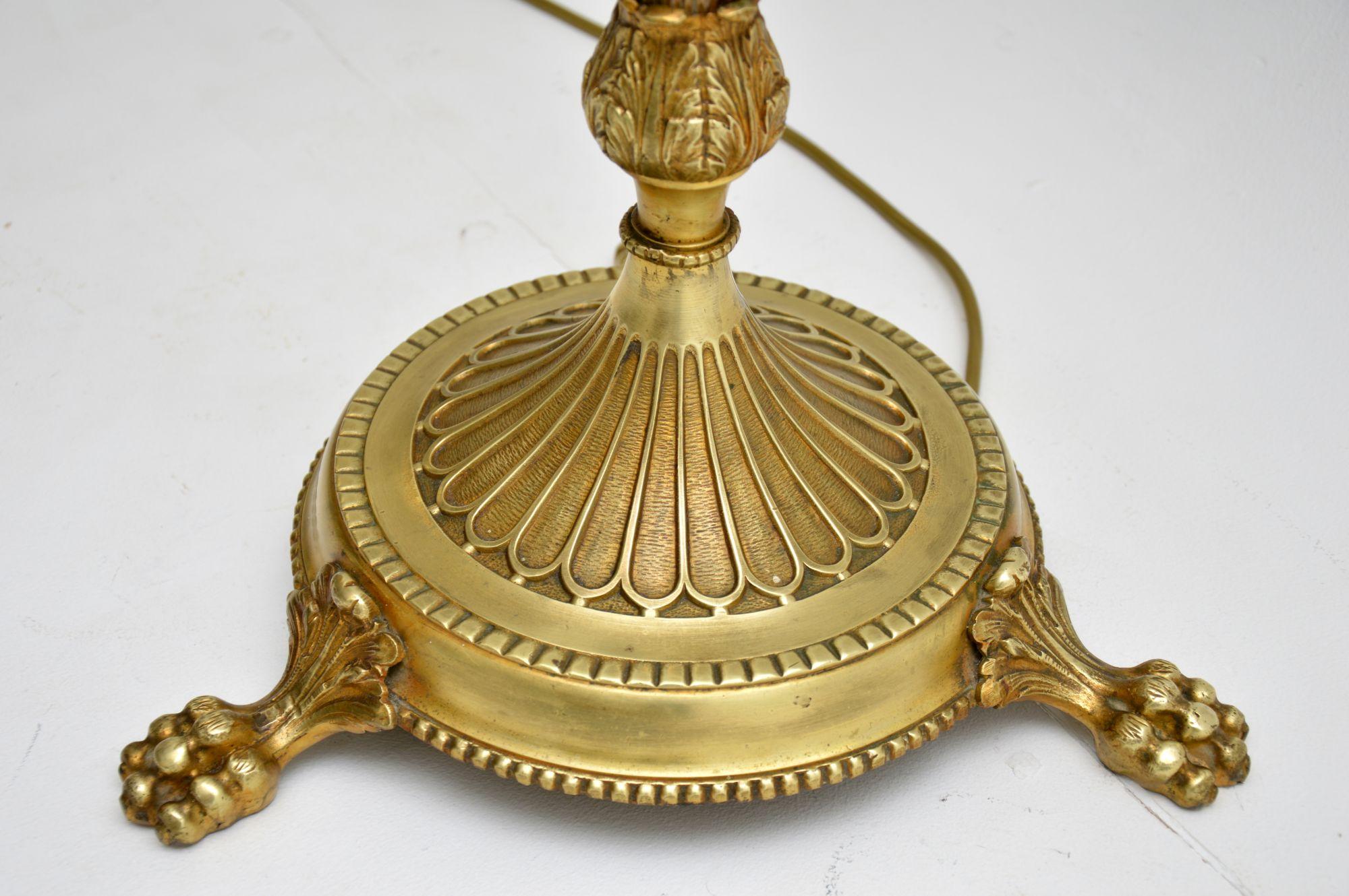 Antique Neoclassical French Gilt Brass Floor Lamp 1