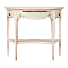 Antique Neoclassical Gilt and Wood Demi-Lune Console Table