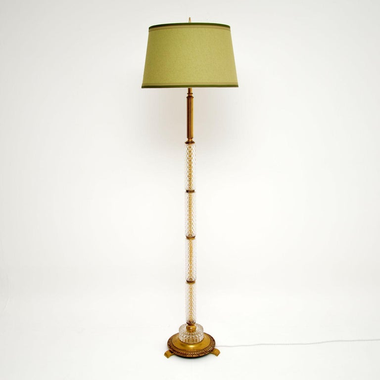 Antique Neoclassical Glass And Brass Floor Lamp For Sale At 1stdibs
