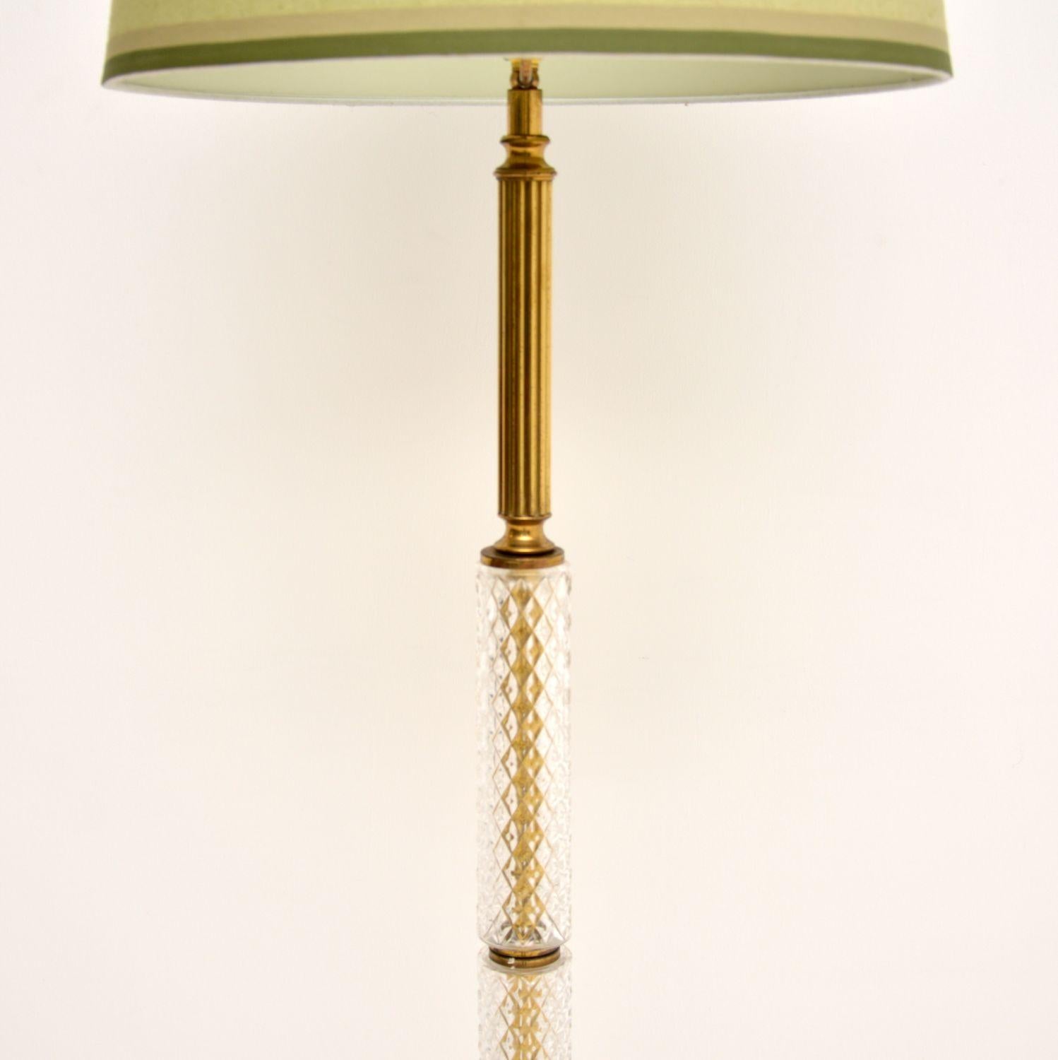 Antique Neoclassical Glass and Brass Floor Lamp 2
