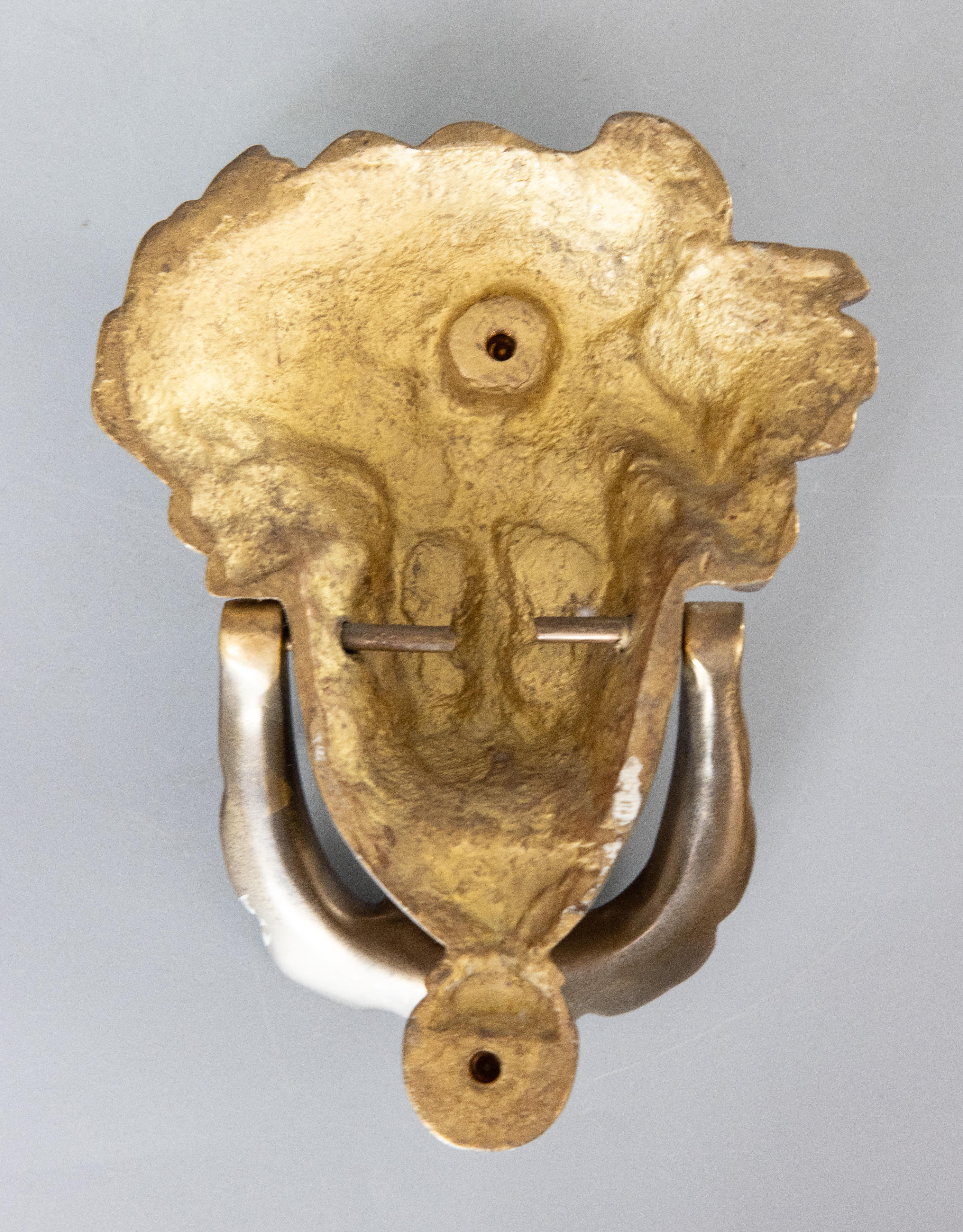 20th Century Antique Neoclassical Goddess Athena Brass Door Knocker