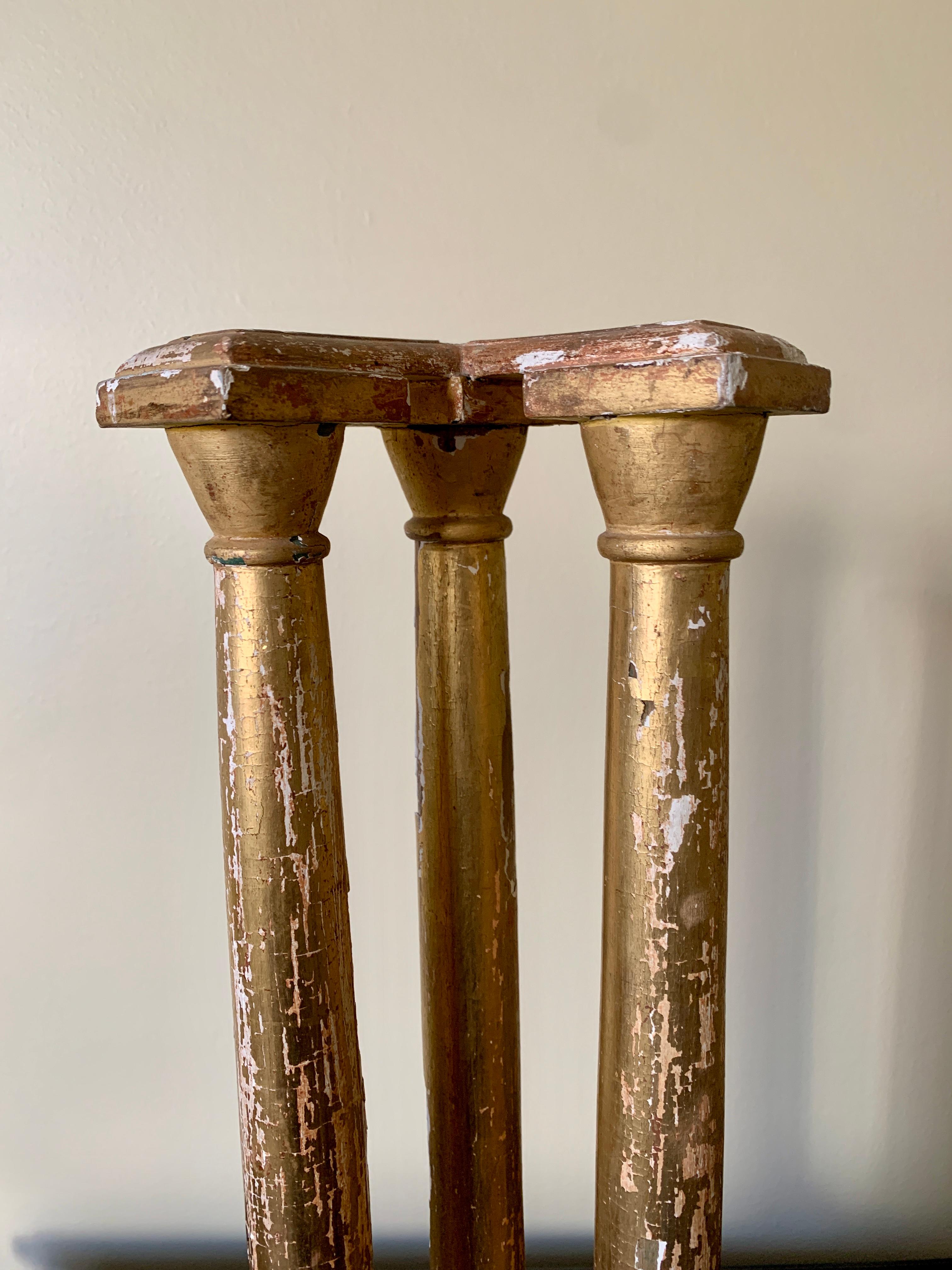 Antique Neoclassical Grand Tour Giltwood Architectural Columns, a Pair For Sale 7