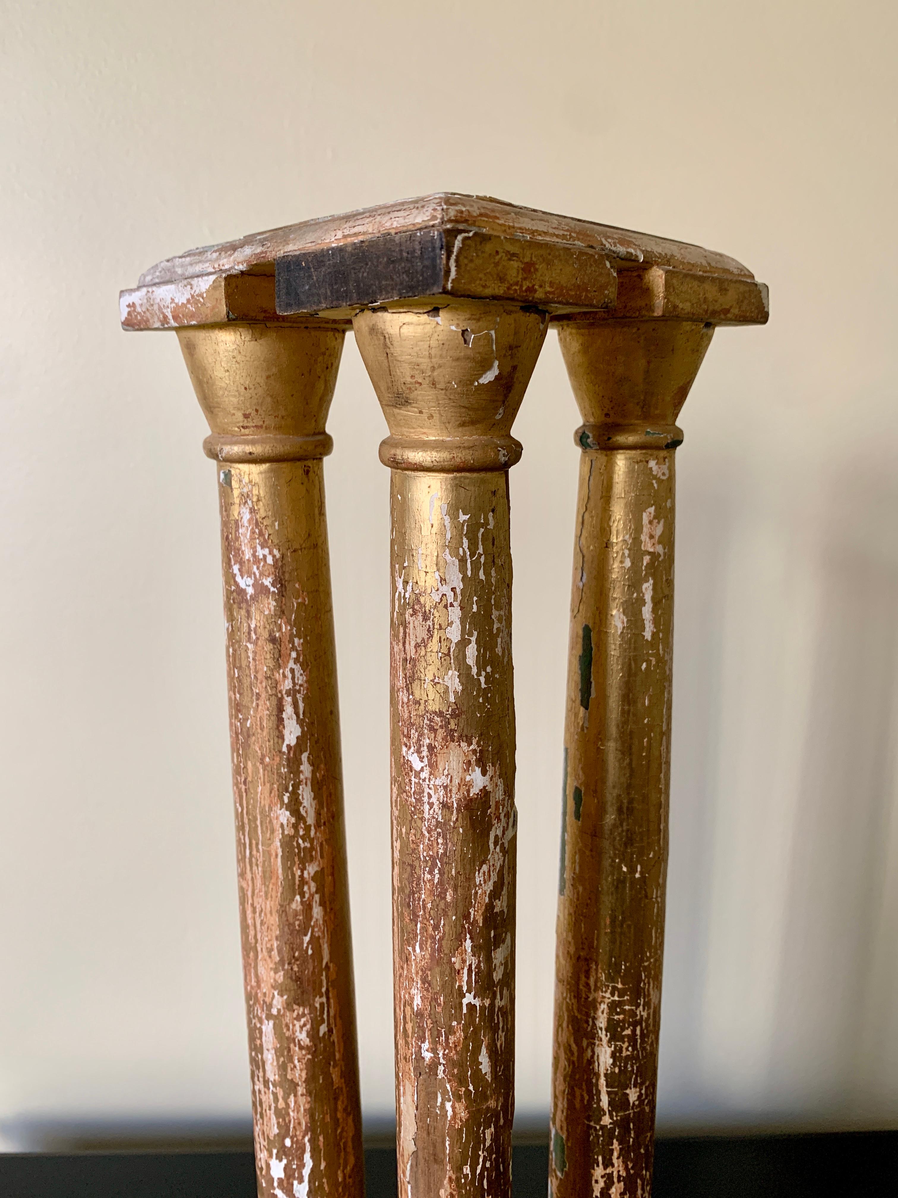 Antique Neoclassical Grand Tour Giltwood Architectural Columns, a Pair For Sale 9