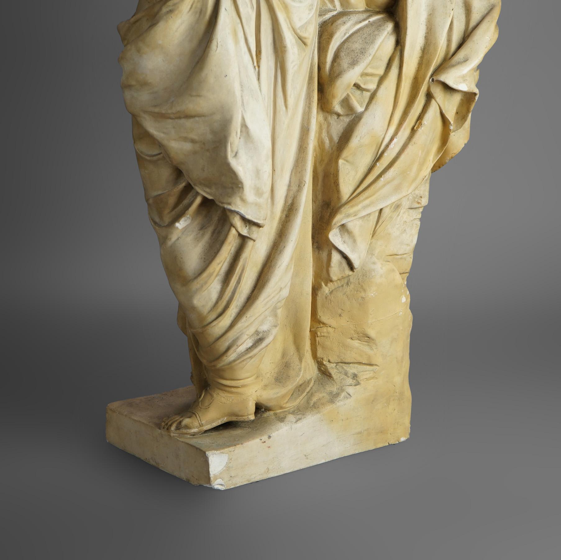 Antique Neoclassical Greek Aphrodite Figural Cast Plaster Statue C1920 For Sale 6