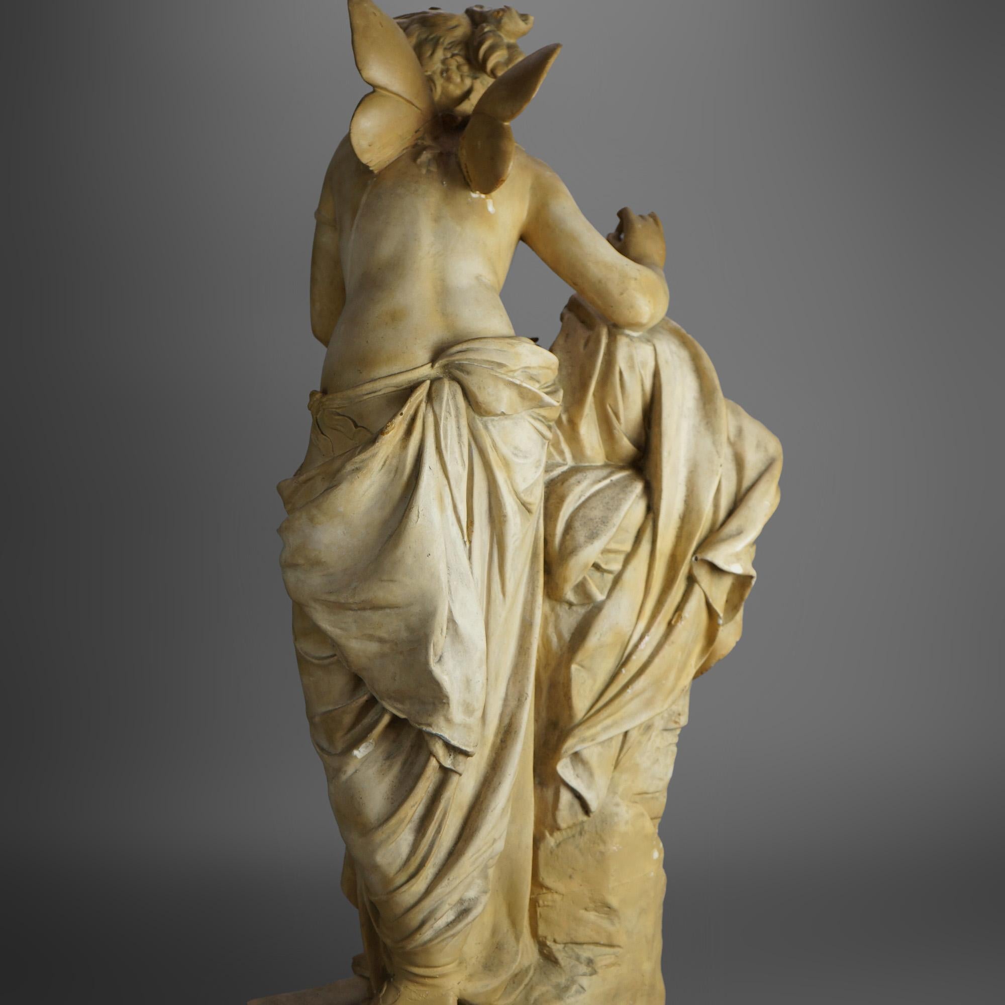 Ancienne statue grecque néoclassique d'Aphrodite en plâtre moulé C1920 en vente 5