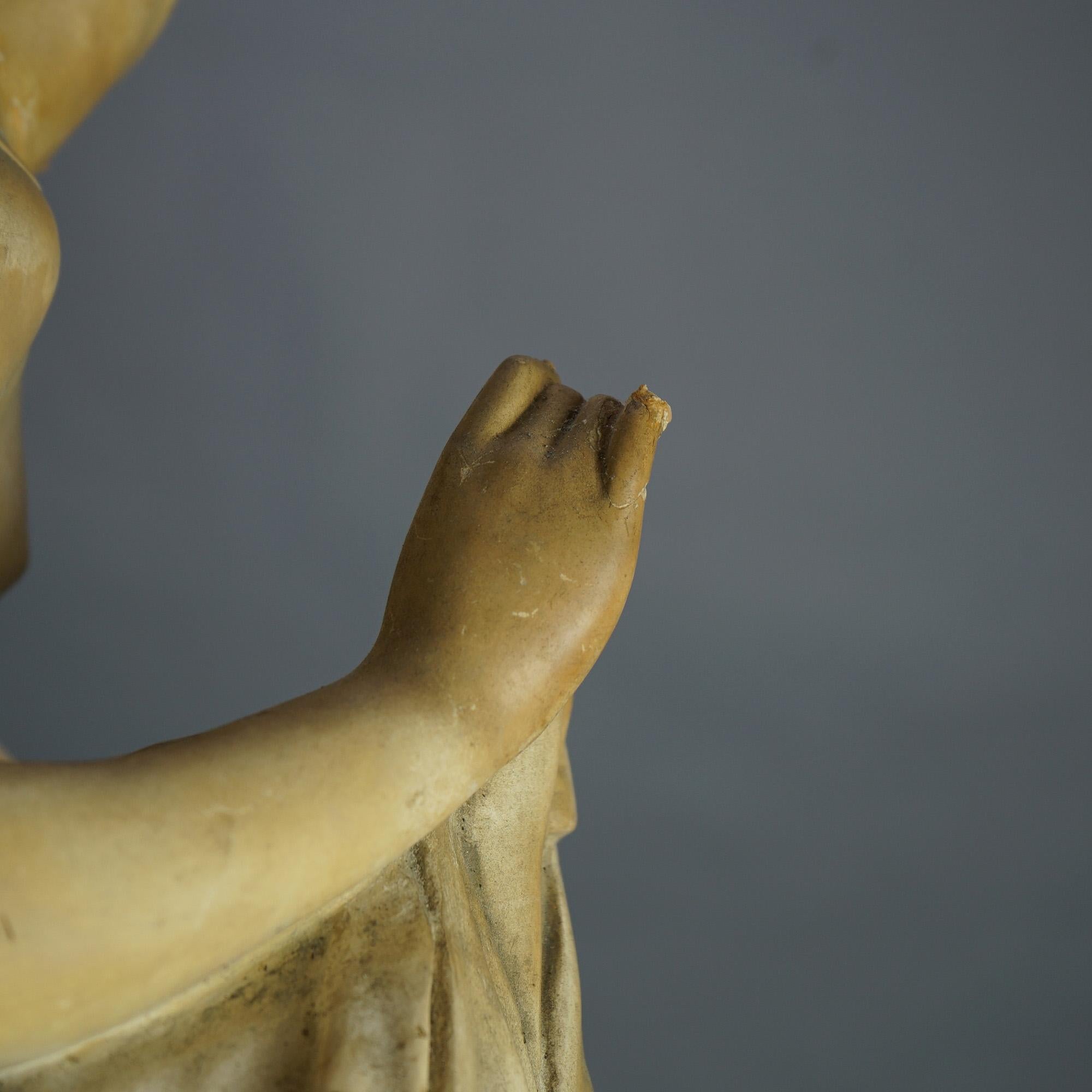 Antique Neoclassical Greek Aphrodite Figural Cast Plaster Statue C1920 For Sale 11