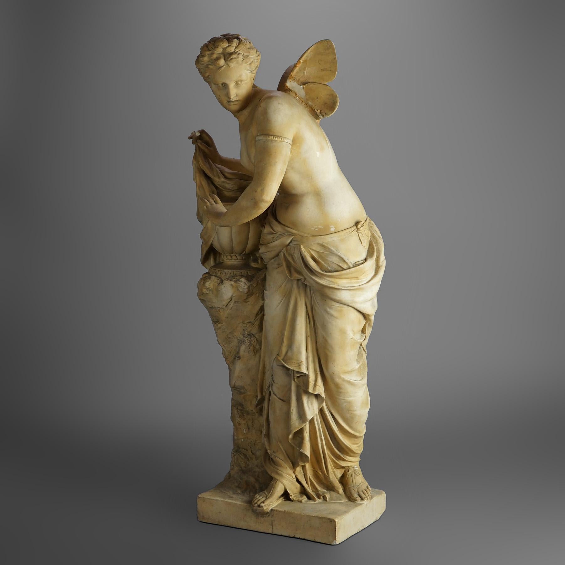 Antique Neoclassical Greek Aphrodite Figural Cast Plaster Statue C1920

Measures- 33''H x 15''W x 10''D