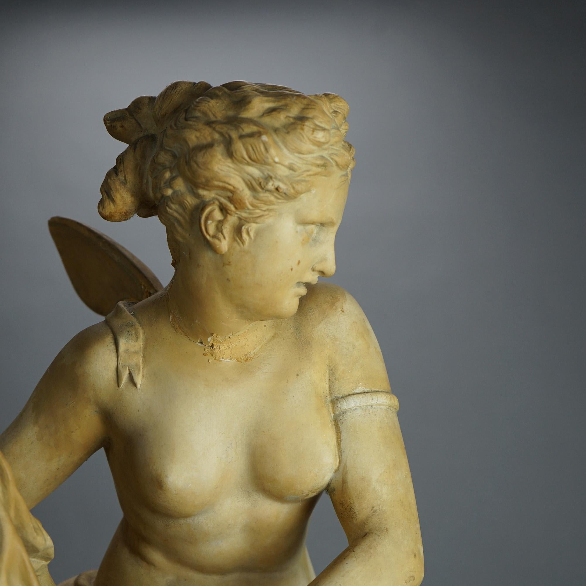 Antique Neoclassical Greek Aphrodite Figural Cast Plaster Statue C1920 For Sale 16