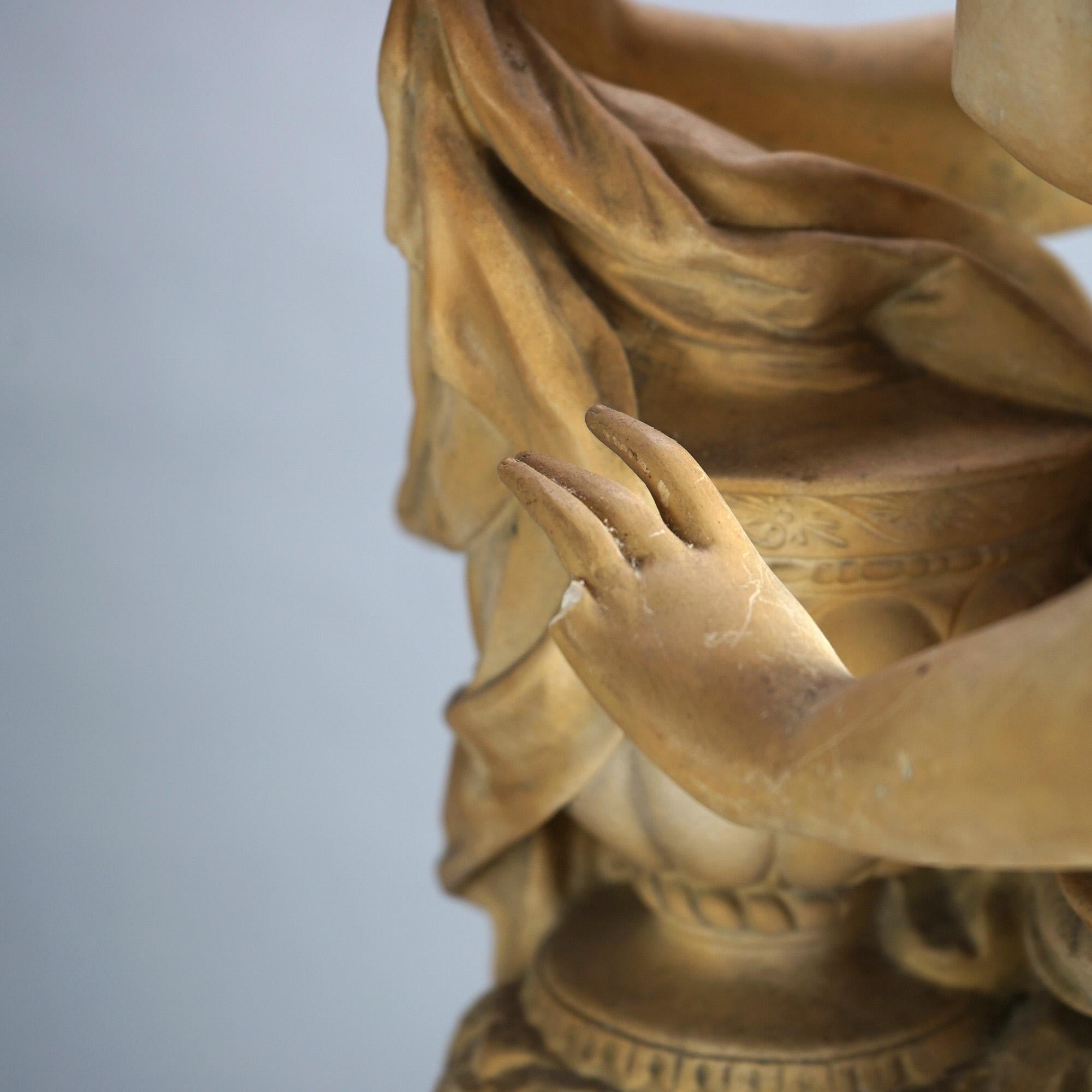Antike neoklassische griechische Aphrodite Figural Guss Gips Statue C1920 im Zustand „Gut“ im Angebot in Big Flats, NY
